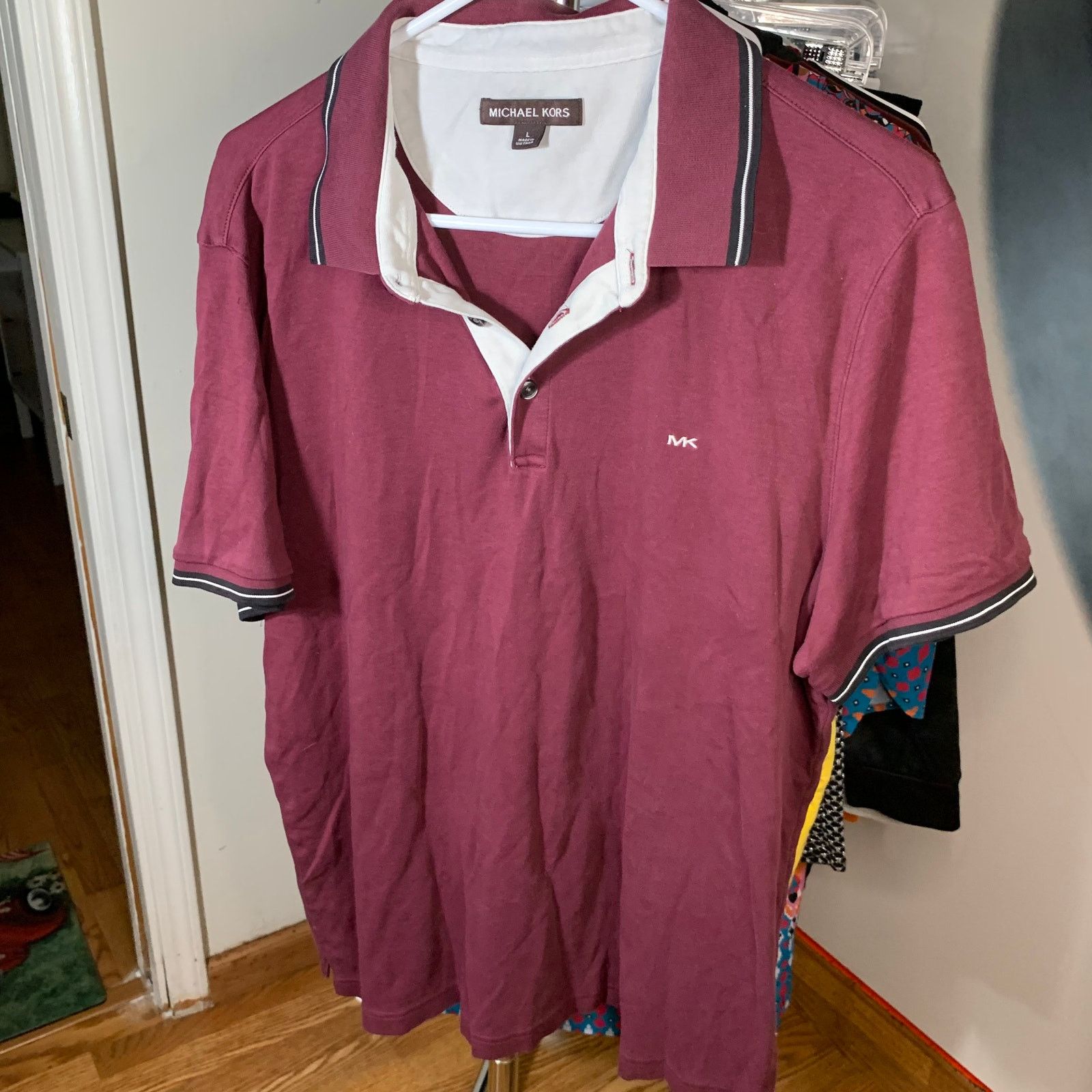 Michael Kors Michael Kors Men's Red Short Sleeve Shrits Size L Size US L / EU 52-54 / 3 - 6 Thumbnail
