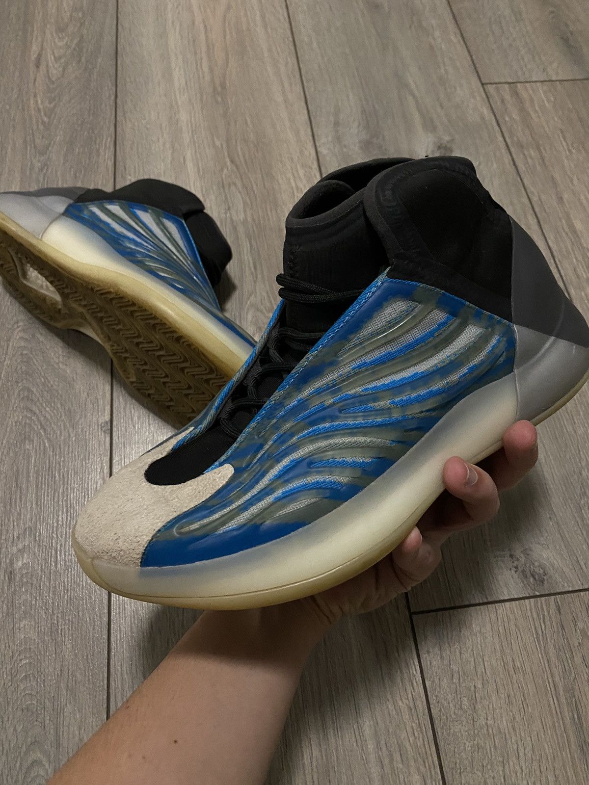 Adidas × Kanye West Adidas Yeezy Boost QNTM Frozen Blue Sneakers BSKTBL Y2K Dril Size US 7.5 / EU 40-41 - 4 Thumbnail