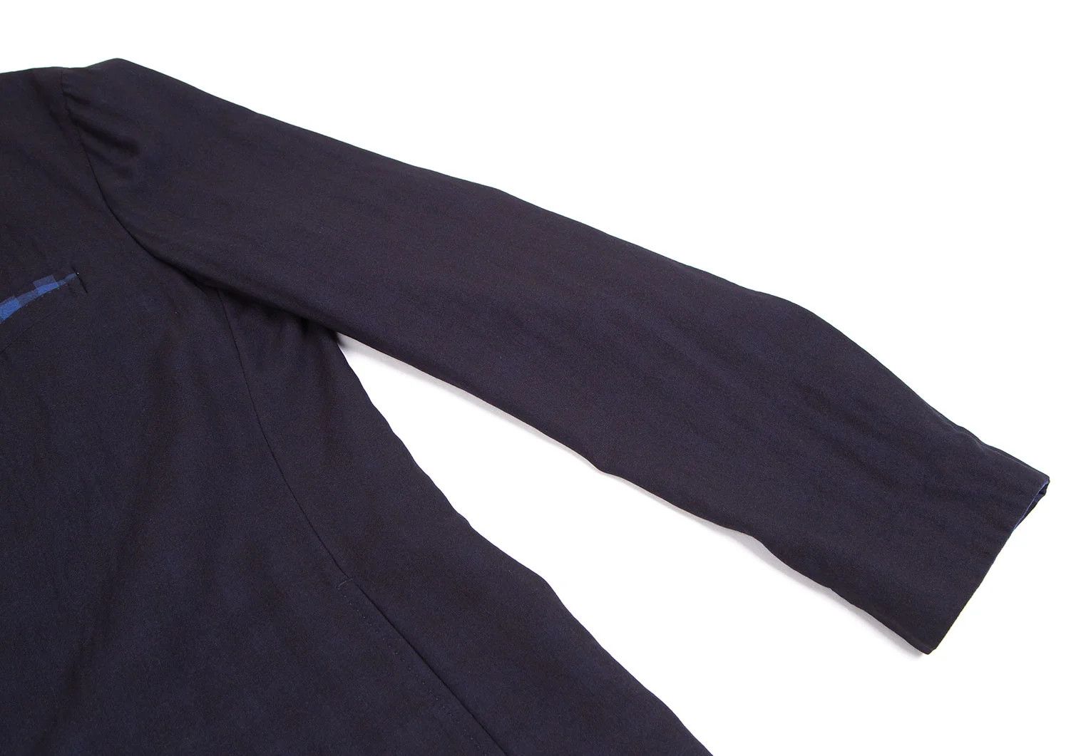 Issey Miyake Summer Wool Jacket in Navy with Check Pattern Size US XL / EU 56 / 4 - 6 Thumbnail
