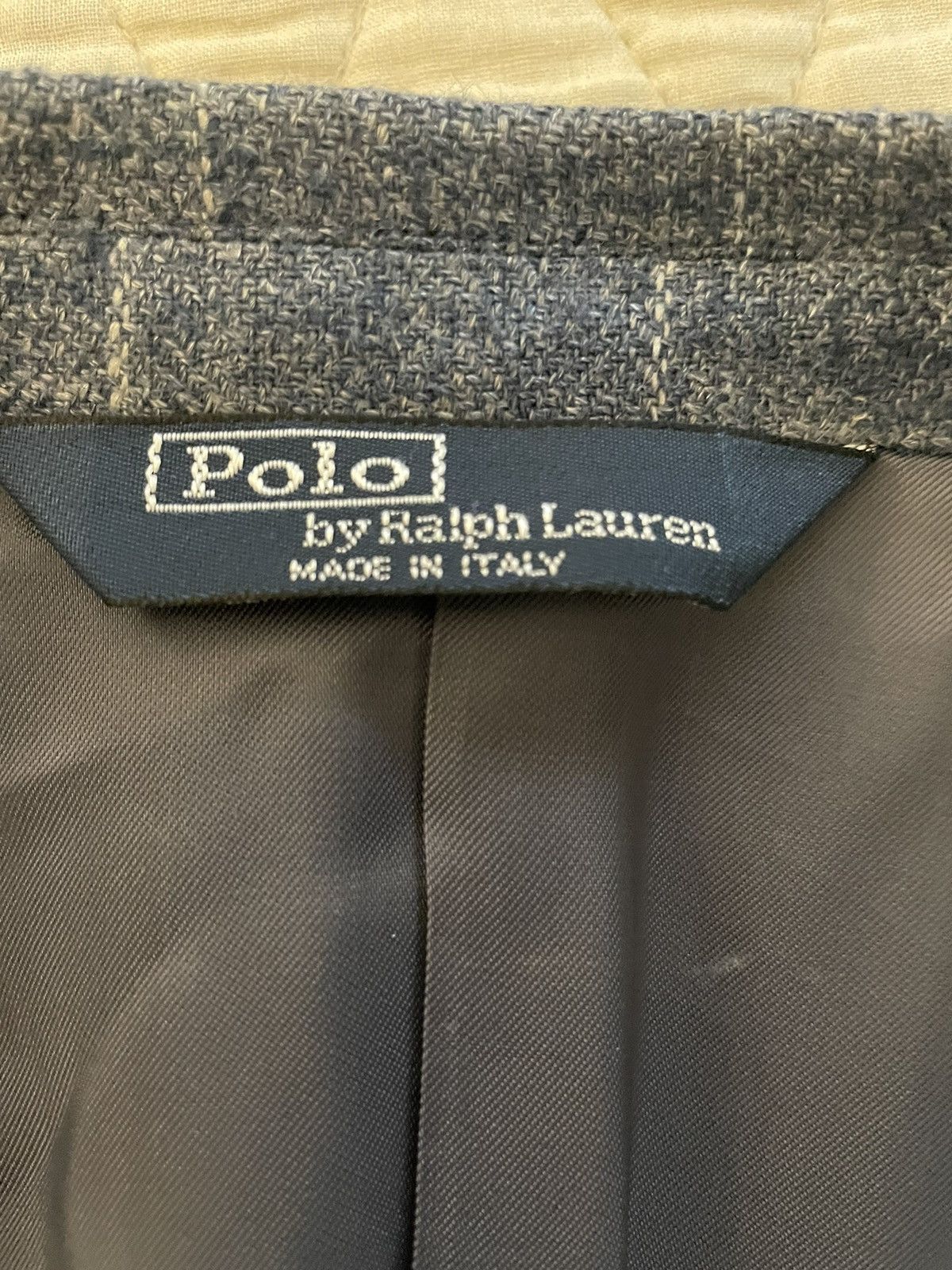 Polo Ralph Lauren × Vintage Windowpane Check Silk and Flax Jacket Size 46R - 3 Thumbnail