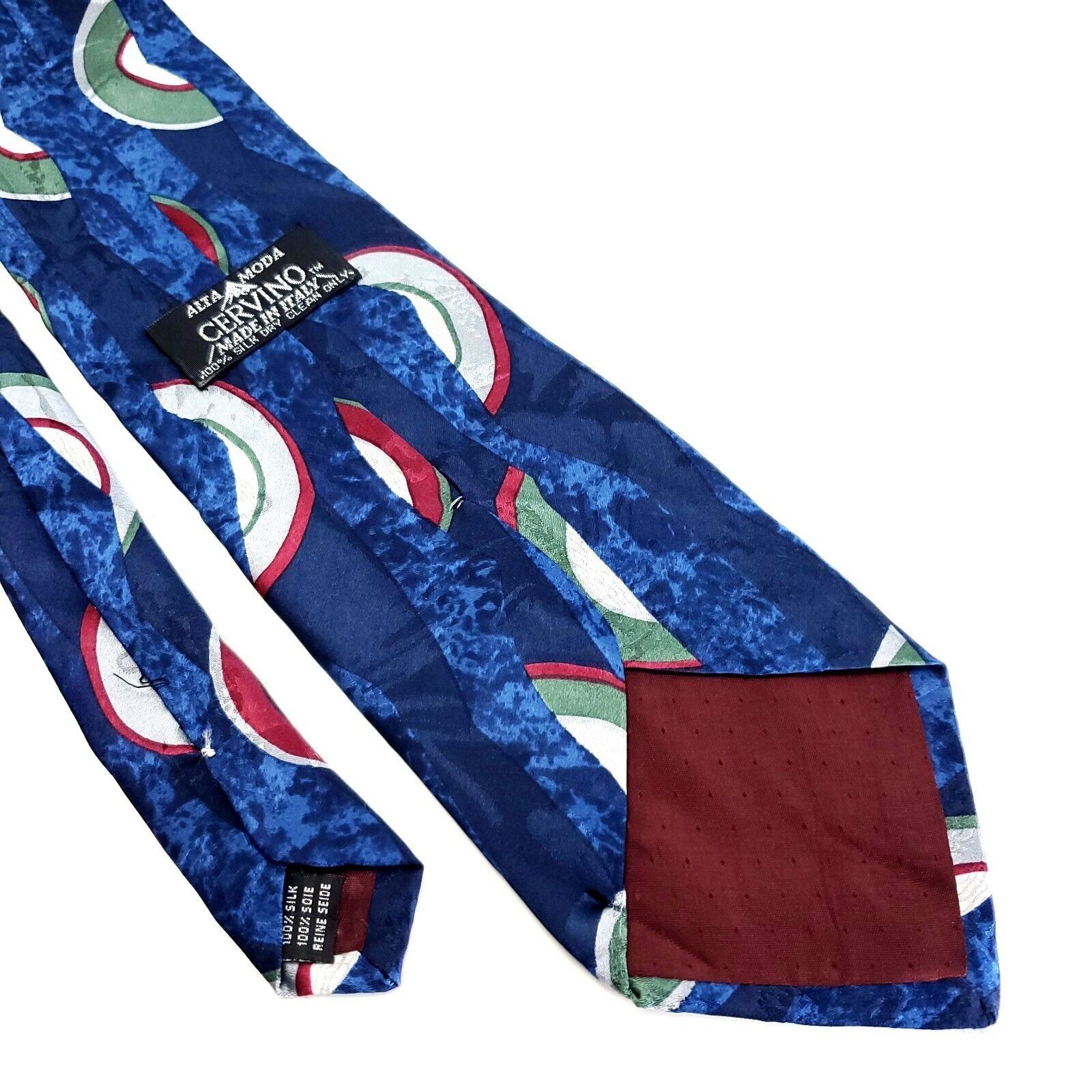 Vintage Cervino Alta Moda Silk Tie Italy Blue Abstract Print Size ONE SIZE - 5 Thumbnail