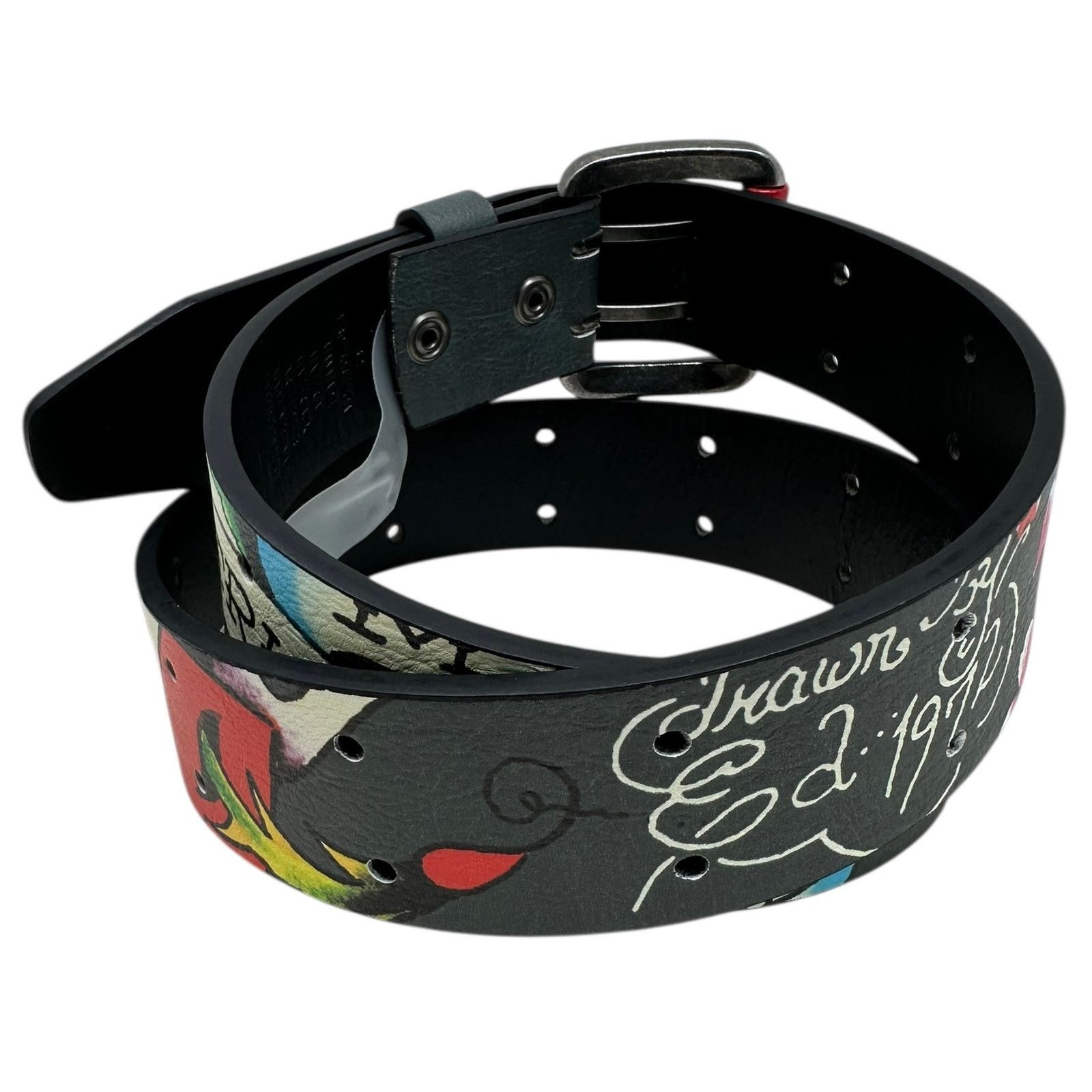 Ed Hardy Ed Hardy Men's My True Love Printed Tattoo Belt Size 40 - 4 Thumbnail