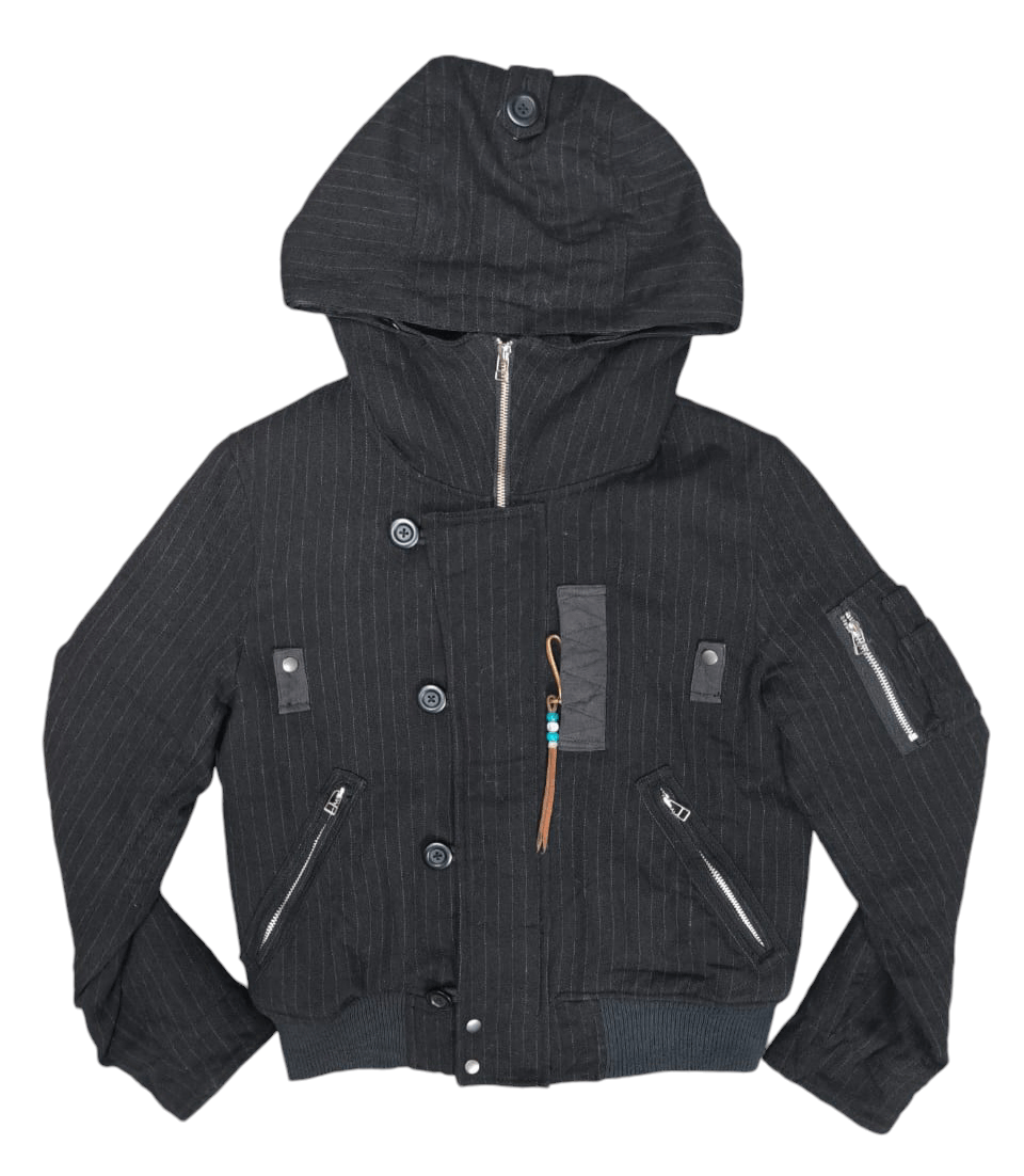 Takeo Kikuchi Striped Jacket Takeo Kikuchi Hoodie lining Raccoon fur Size M / US 6-8 / IT 42-44 - 1 Thumbnail