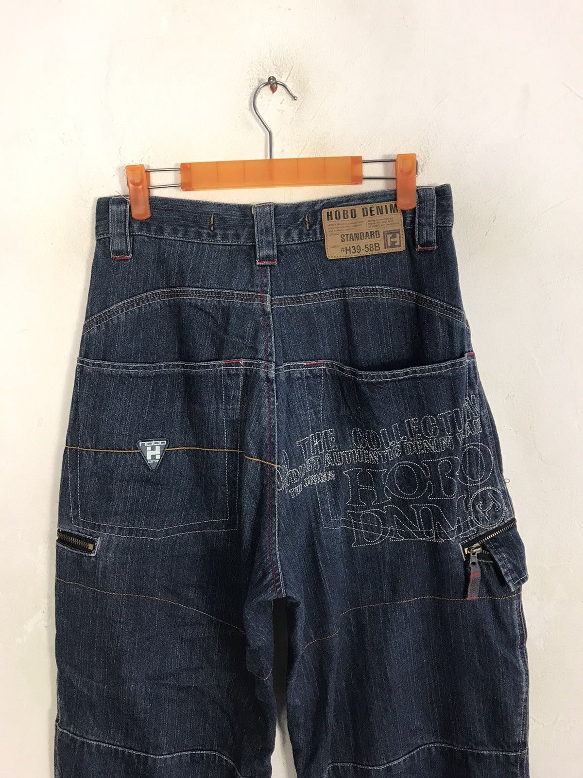 Japanese Brand Hobo Denim Standard Multipocket Cargo Indigo Straight Cut Size US 28 / EU 44 - 6 Thumbnail