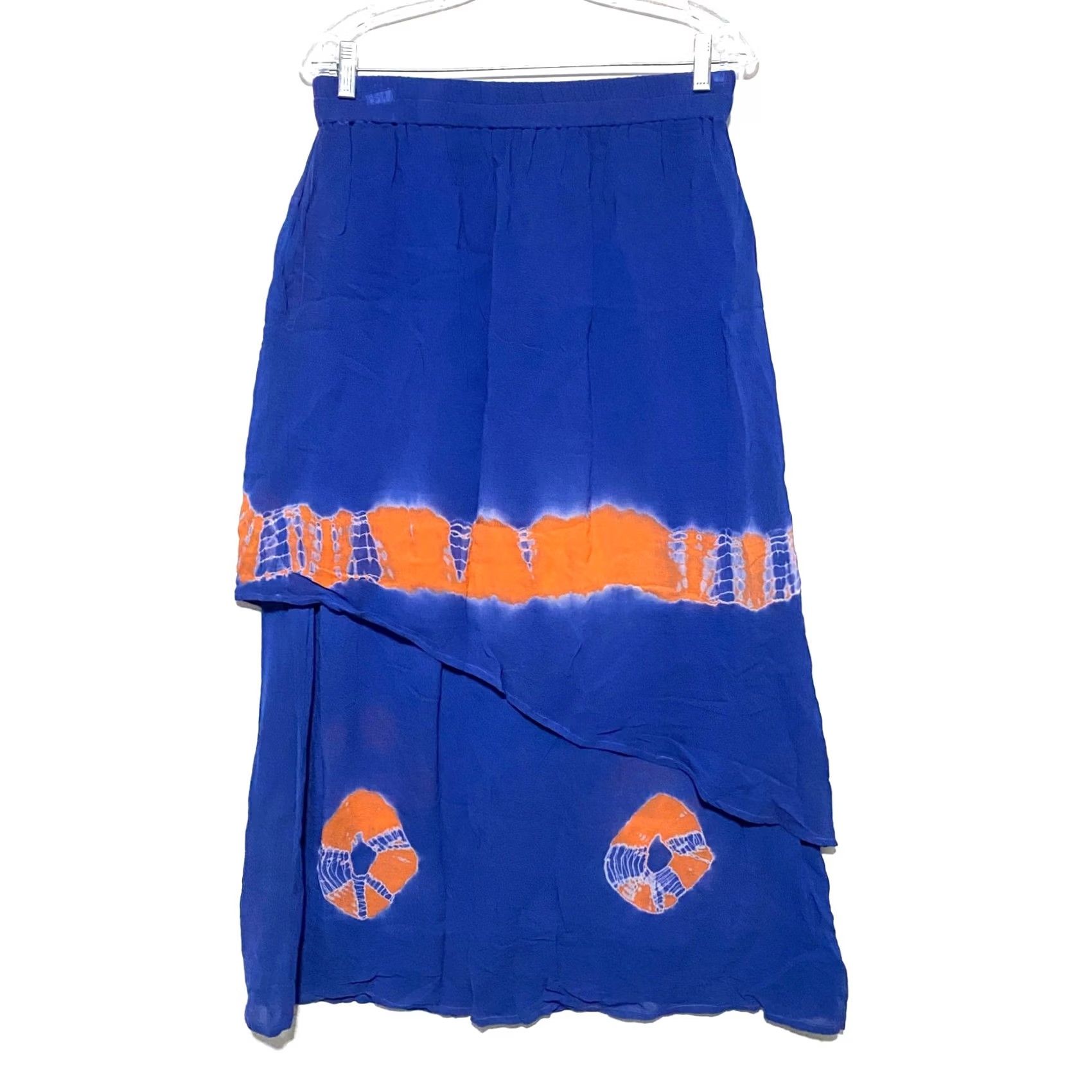 Vintage Original Anthony Skirt M Boho Hippie Festival Elastic Waist Y2K Art To Wear Blue Skirt M Women Midi Elastic Waist Blue Boho Hippie Y2K Art To Wear Size 32" / US 10 / IT 46 - 2 Thumbnail