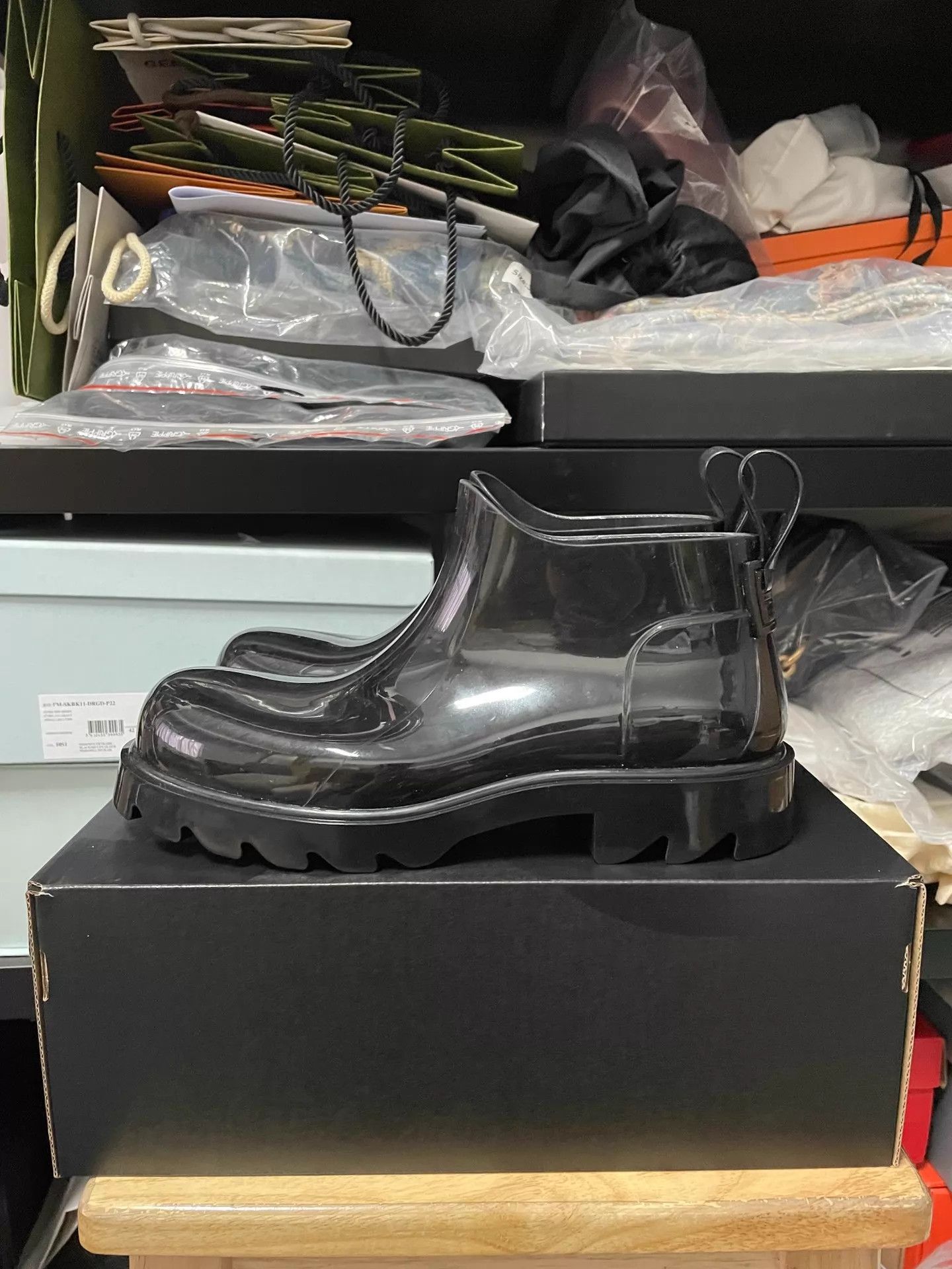 Bottega Veneta BOTTEGA VENETA black short rain boots 41 Size US 8 / EU 41 - 1 Thumbnail