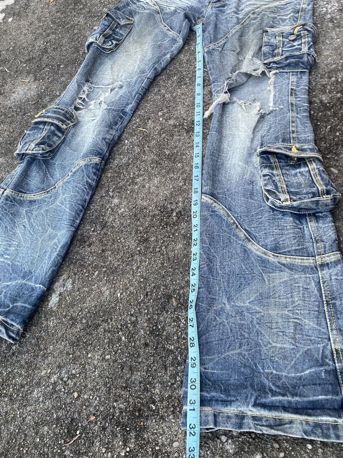 Japanese Brand Zerosail distressed tactical jeans ripped knee punk style Size US 30 / EU 46 - 15 Thumbnail