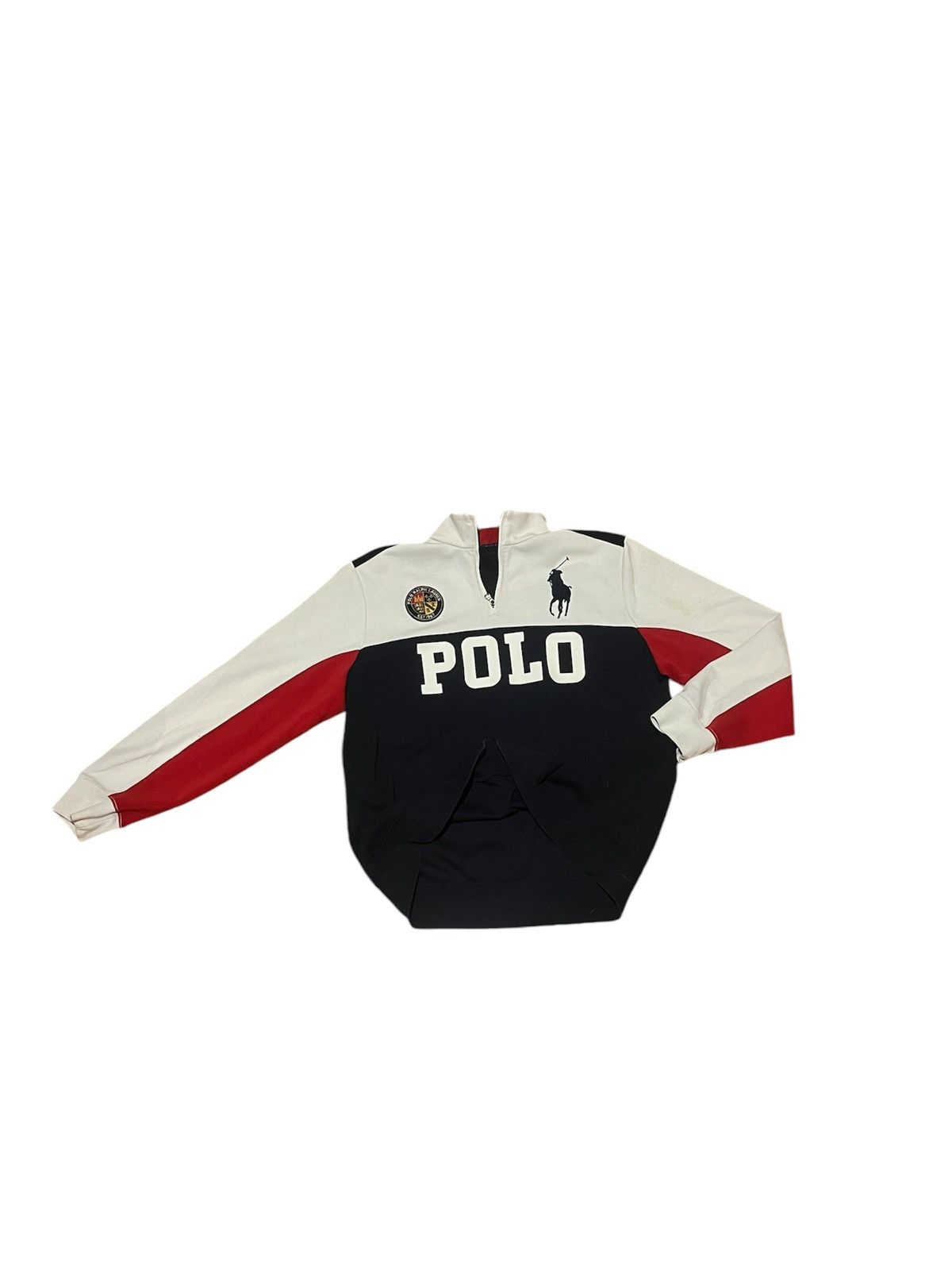 Quarter zip collared polo sweater
