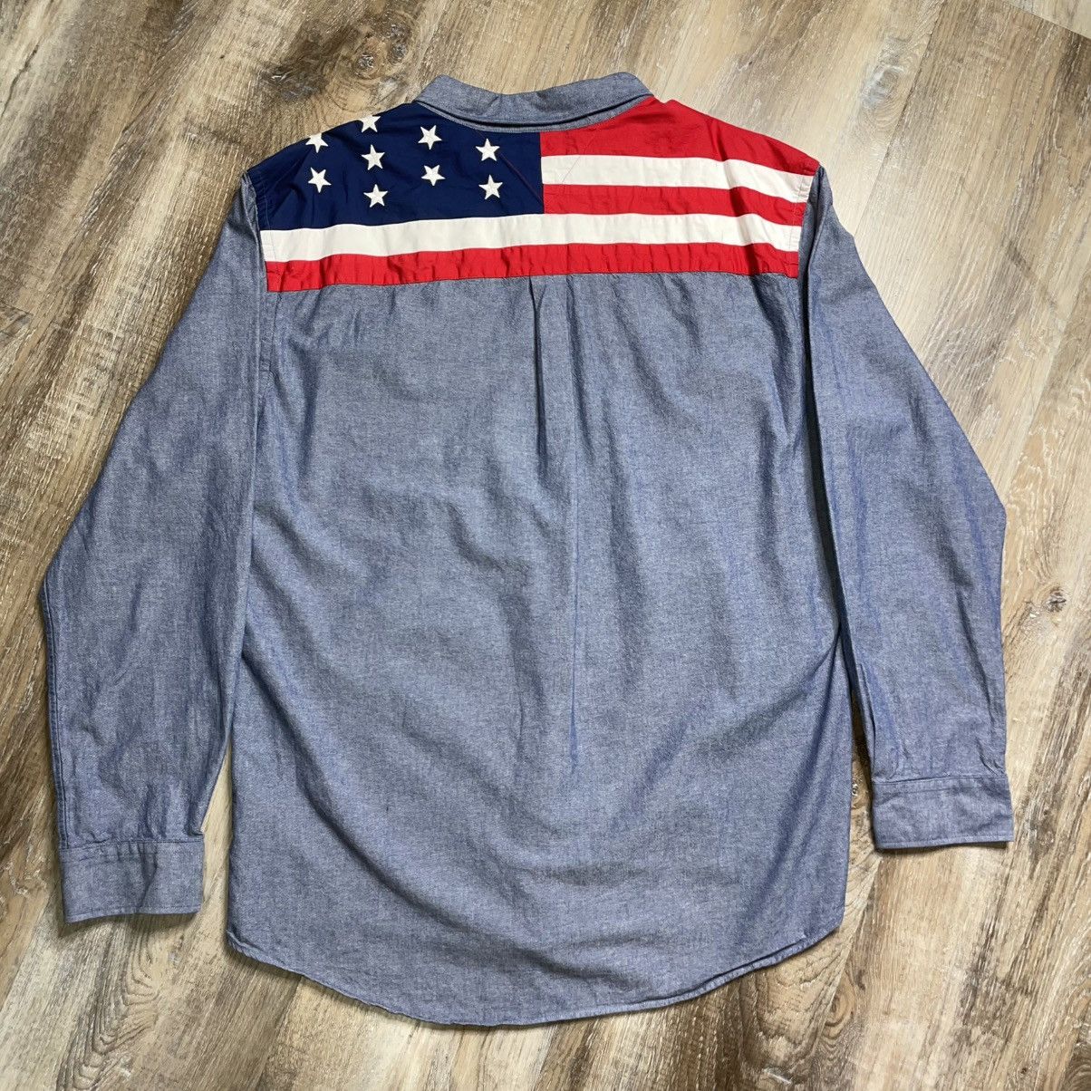Tommy Hilfiger Tommy Hilfiger USA Flag Button Up Shirt Mens 2XL Western Size US XXL / EU 58 / 5 - 1 Thumbnail