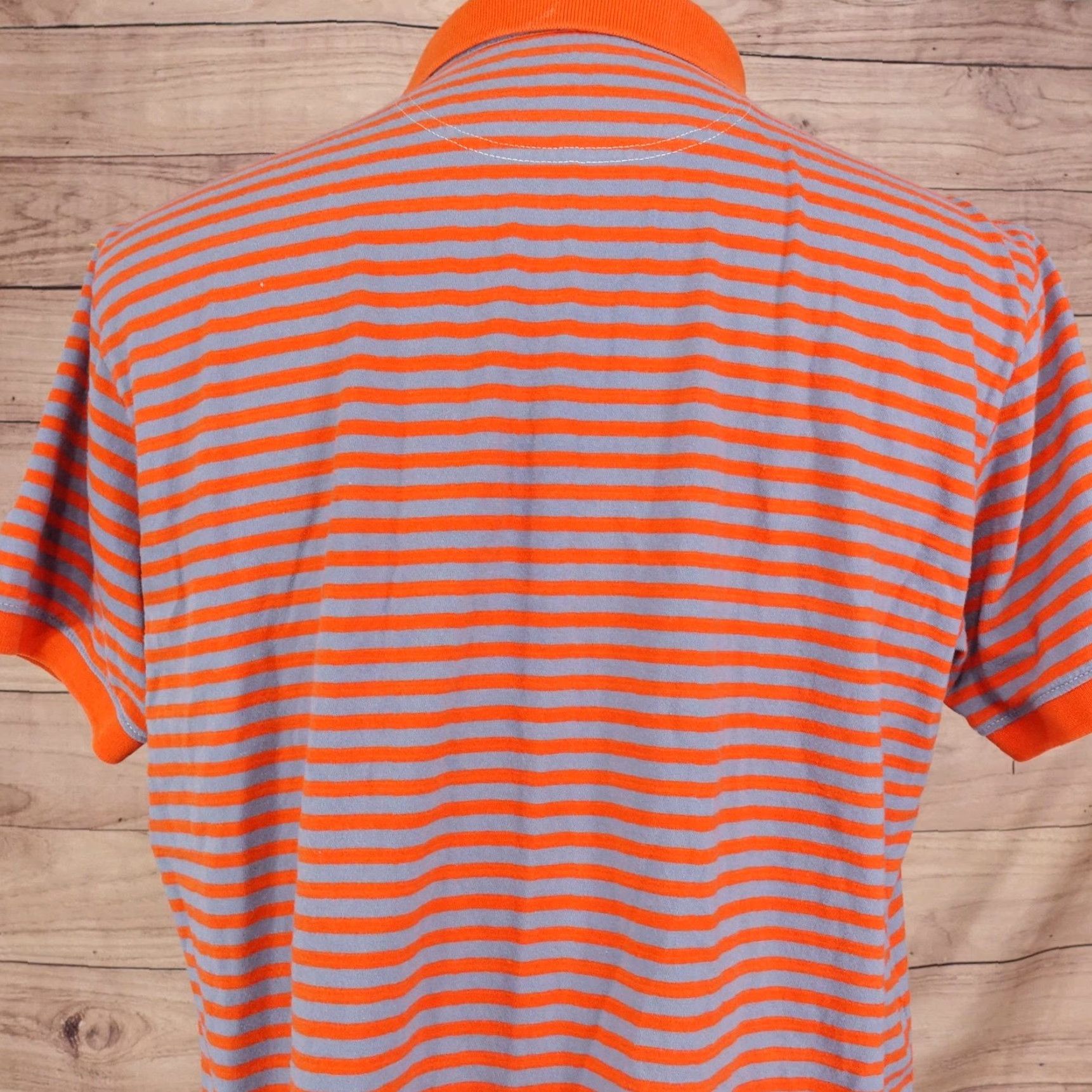 Bonobos Bonobos Polo Shirt Mens L Orange Gray Stripe 100% Cotton Standard Fit Casual Shirt Size US L / EU 52-54 / 3 - 5 Thumbnail