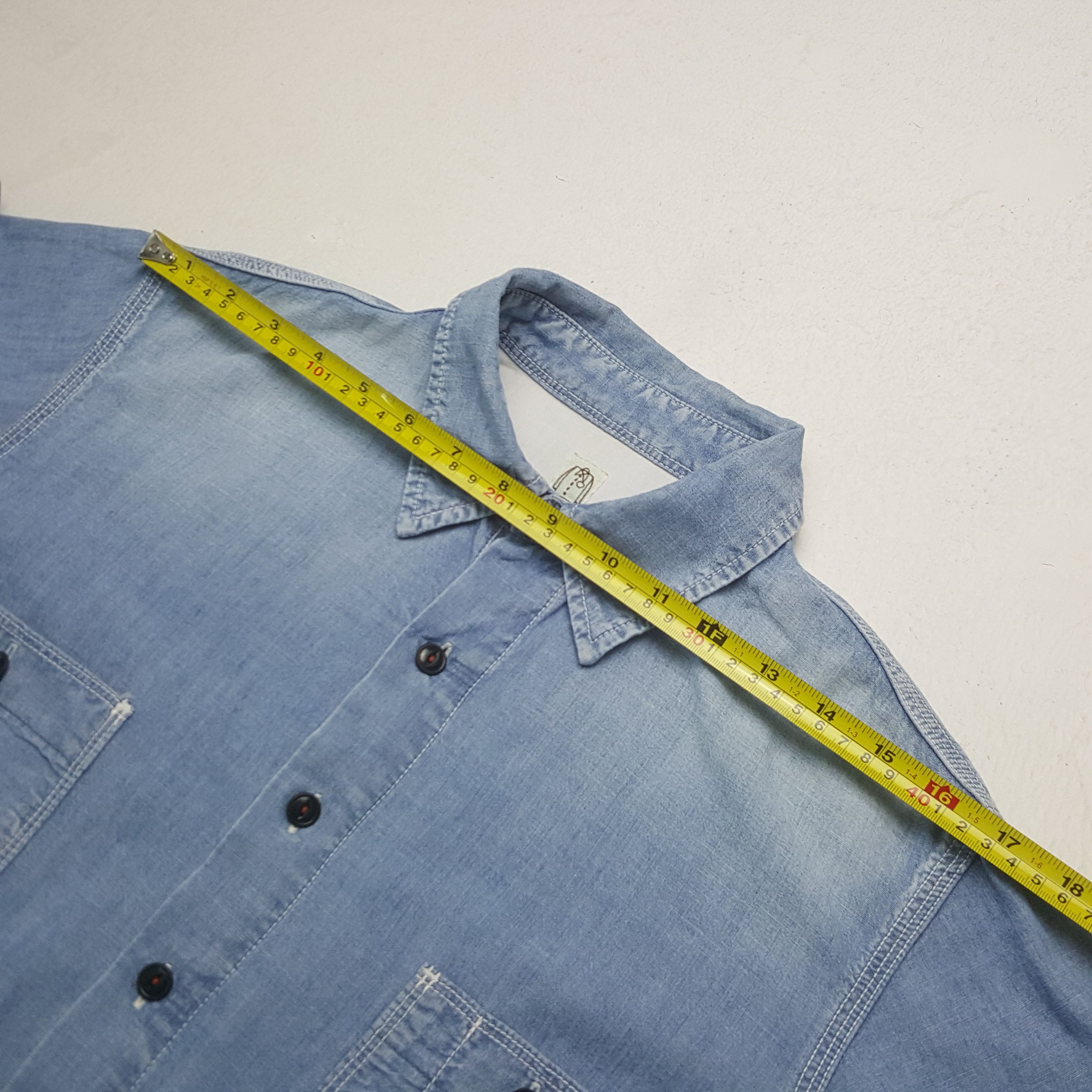 Japanese Brand × Vintage Vintage SHIRT TARO Denim Button Up Shirt Size US S / EU 44-46 / 1 - 5 Thumbnail