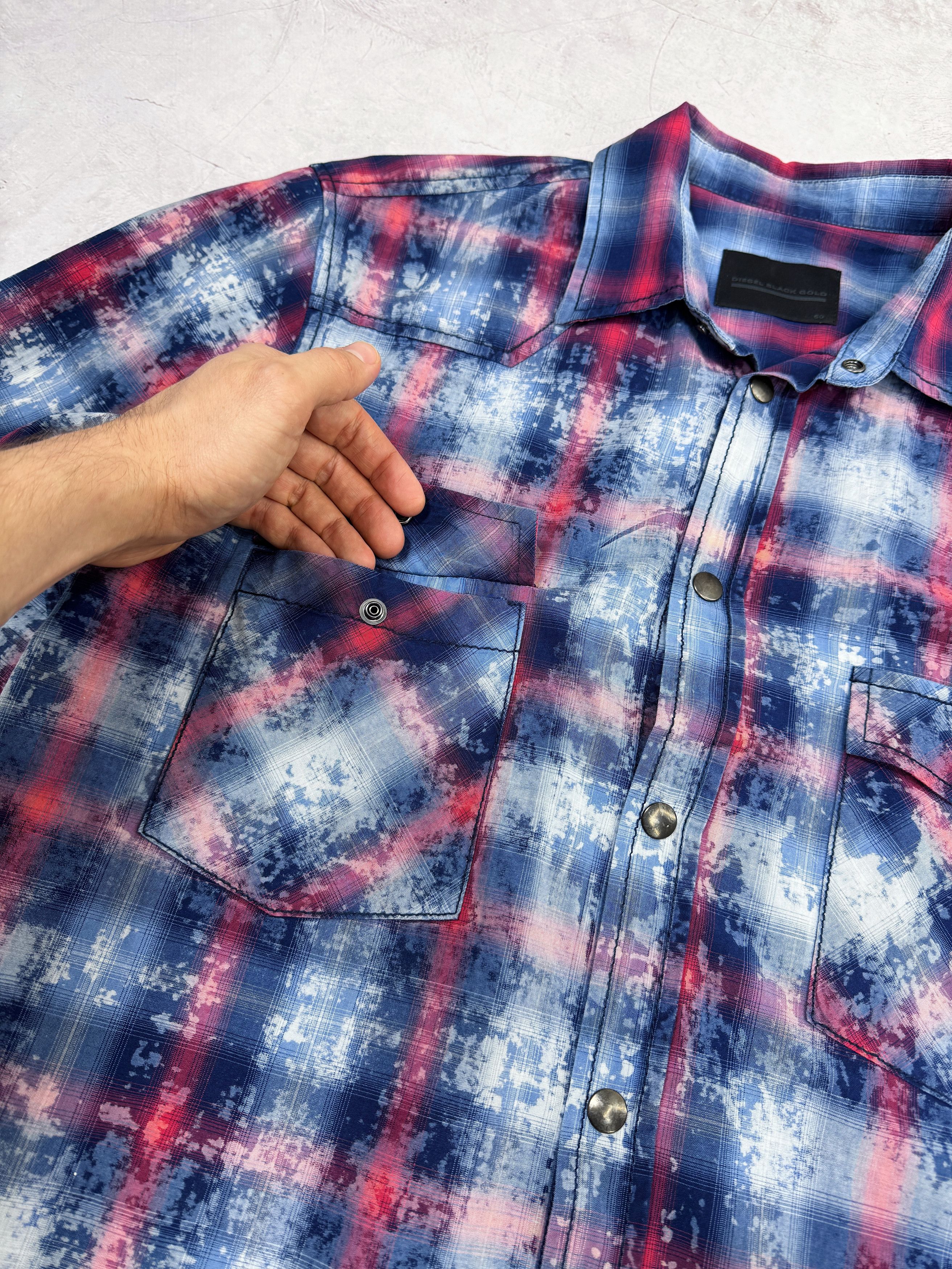 Diesel × Diesel Black Gold Diesel Black Gold Shirt Western Snap Checkered Designed Size US L / EU 52-54 / 3 - 6 Thumbnail