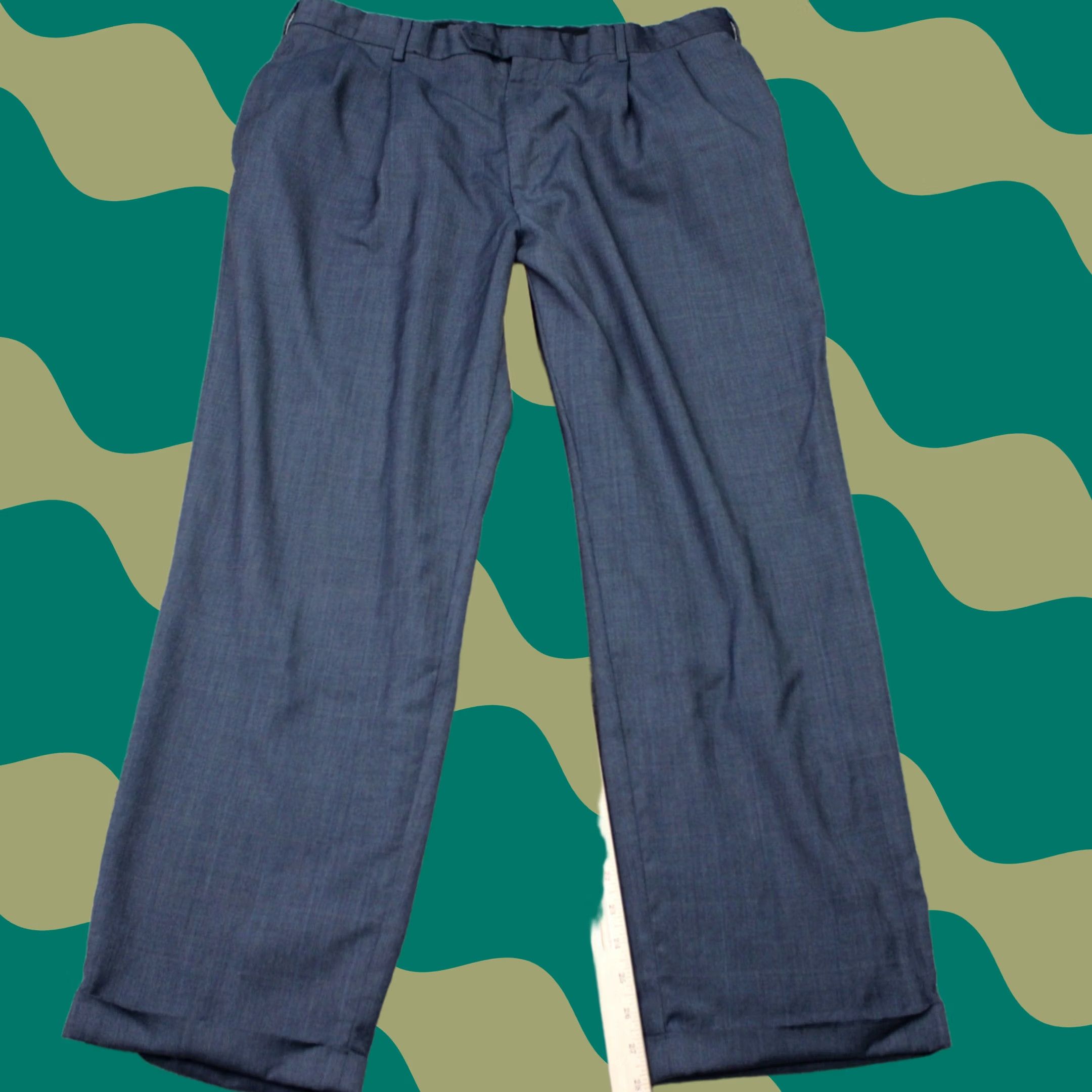 Jos. A. Bank Jos. A. Bank Pants Mens 39x28 Gray/Blue Check Wool/Silk Blend Flat Front Cuffed Pants Mens 39x28 Gray/Blue Check Wool/Silk Blend Flat Front Cuffed Size US 38 / EU 54 - 1 Thumbnail