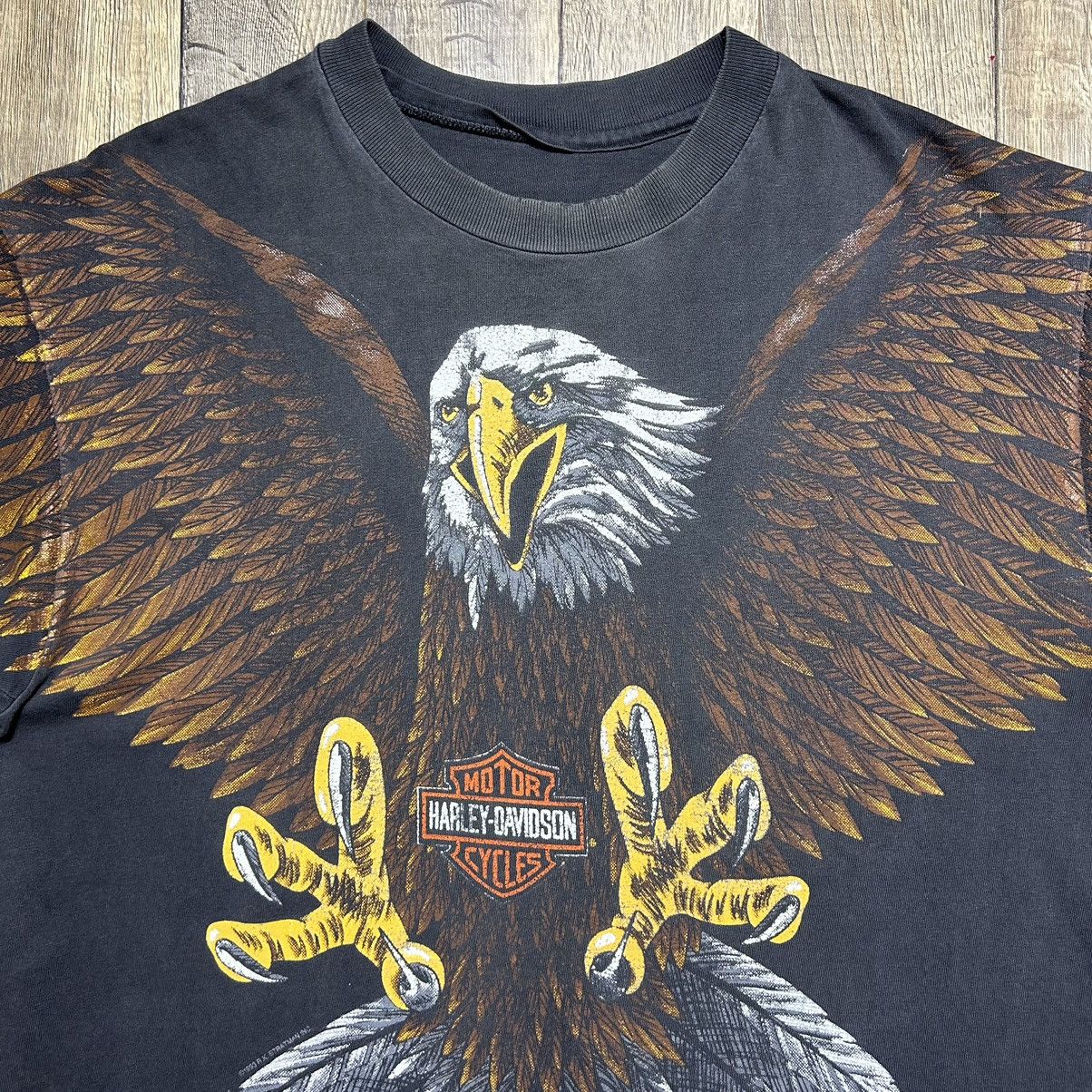 Harley Davidson × Vintage Vintage Harley Davidson 1993 All Over Print 90s T Shirt XL Size US XL / EU 56 / 4 - 3 Thumbnail