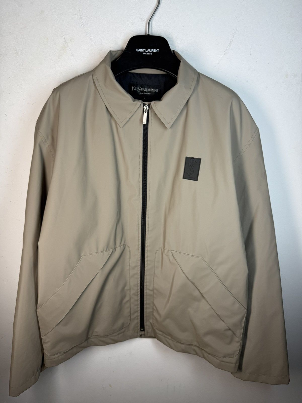 Yves Saint Laurent Waterproof YSL Jacket Classic Zip Up Collar Vintage Logo y2k Size US L / EU 52-54 / 3 - 1 Thumbnail