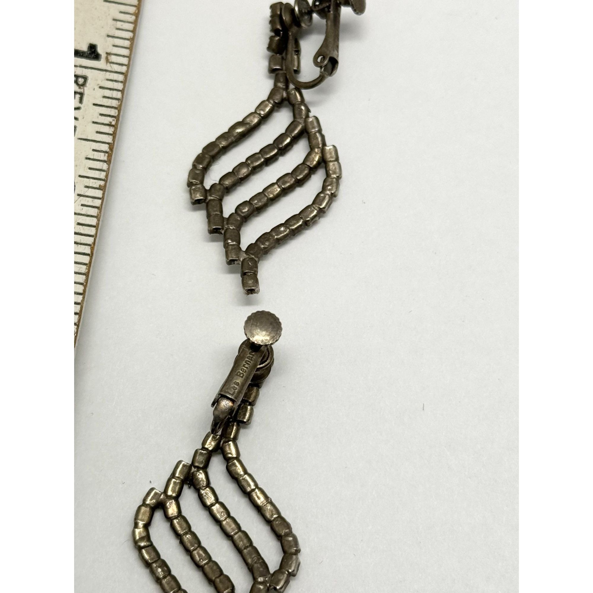 Vintage Vintage Les Bernard rhinestone dangle drop earrings Size ONE SIZE - 4 Thumbnail