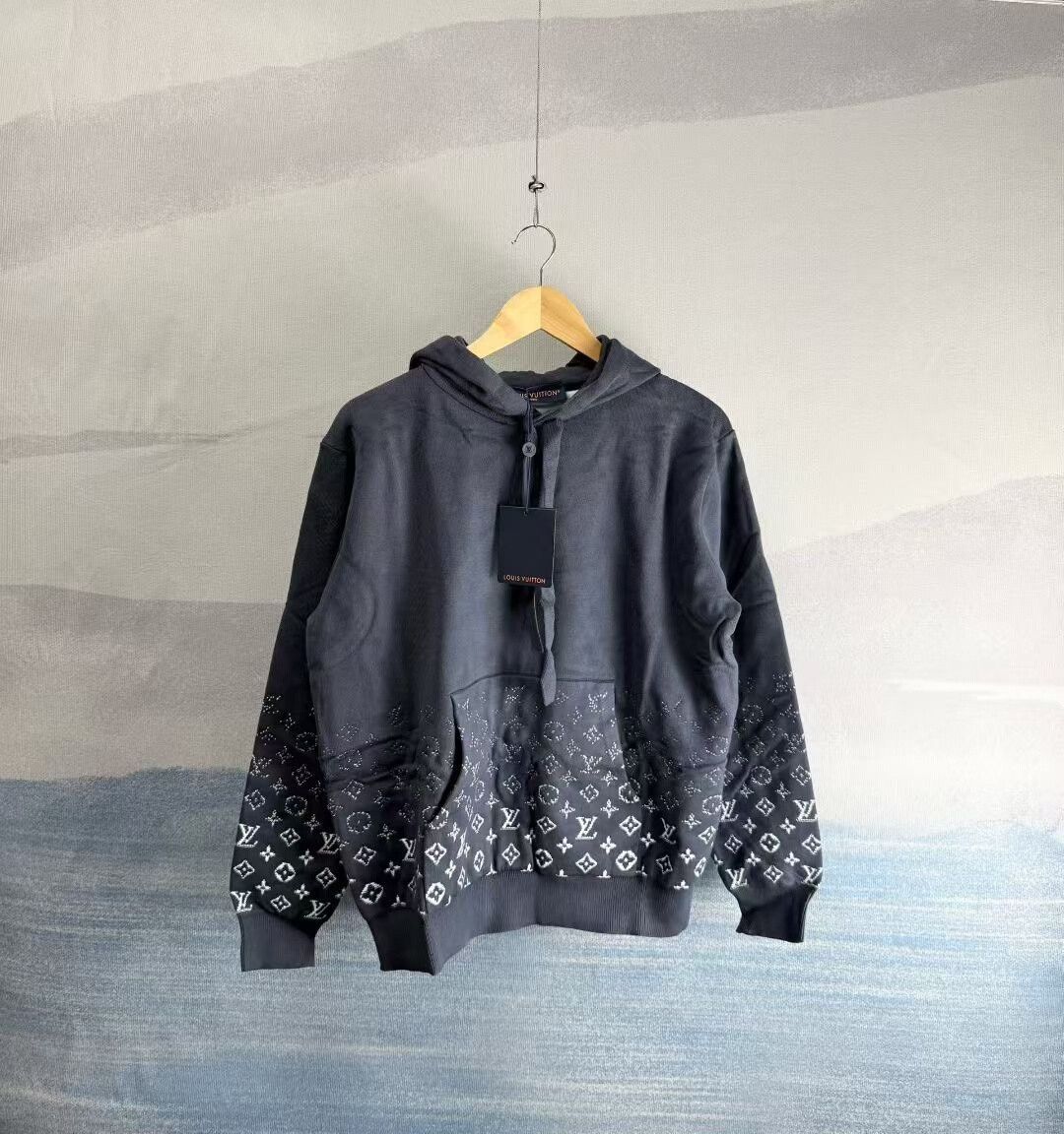 louis vuitton gray-blue gradient sweatshirt