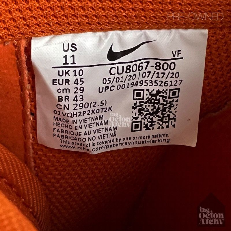 Nike 2020 Nike Air Force 1 Low 'Orange Skeleton' CU8067-800 Size US 11 / EU 44 - 11 Thumbnail