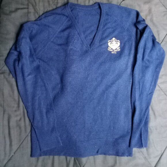 Vintage Vintage 60s Tenby United Rugby Club V-Neck Sweater Size US XL / EU 56 / 4 - 3 Thumbnail