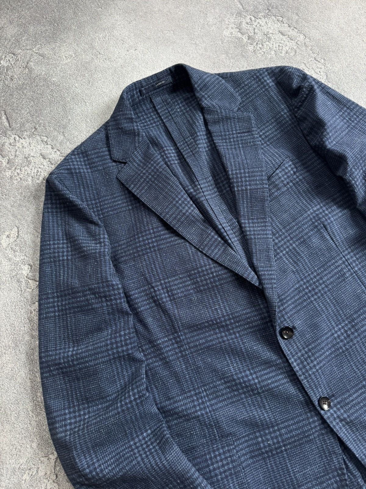 Lardini Lardini L/XL Chekered blue blazer button up jacket casual Size US L / EU 52-54 / 3 - 2 Thumbnail