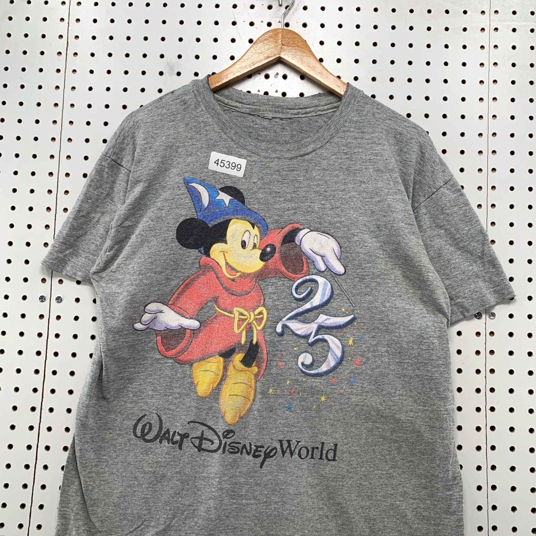 Disney VINTAGE Disney Mickey Mouse Shirt Mens M Gray 25th USA Graphic Print Cartoon Crew Neck Short Sleeve Cotton T-Shirt Men Size US M / EU 48-50 / 2 - 2 Thumbnail