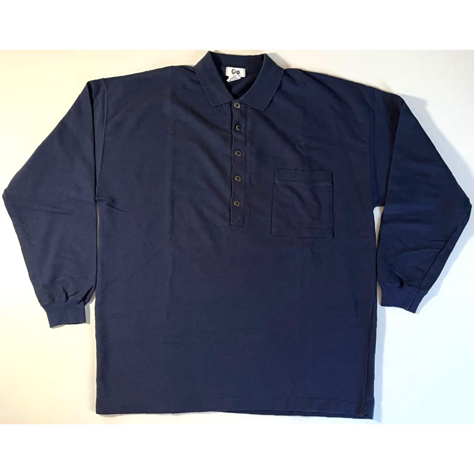 Gap VINTAGE Gap Polo Shirt Long Sleeve Men’s Navy Sz M Relaxed Fit Shirt Size US M / EU 48-50 / 2 - 4 Thumbnail