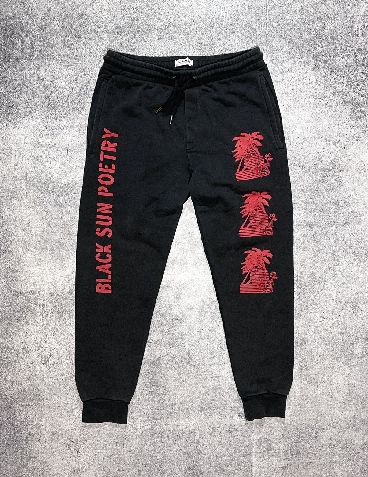 Palm Angels Palm Angels Black Sun Poetry Joger Sweatpants Size S Size US 30 / EU 46 - 1 Thumbnail