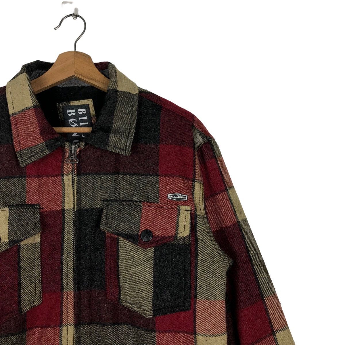 Flannel 🔥90’s Vintage Flannel Wool Jacket Billabong Tartan Design Size US S / EU 44-46 / 1 - 6 Thumbnail