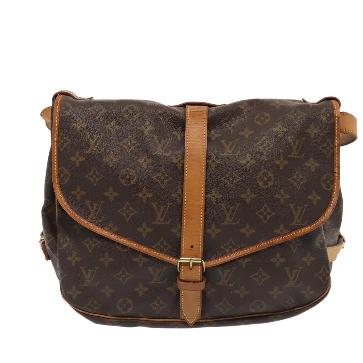 Louis Vuitton Saumur 35 Brown Canvas Shoulder Bag (Pre-Owned) Size ONE SIZE - 1 Thumbnail