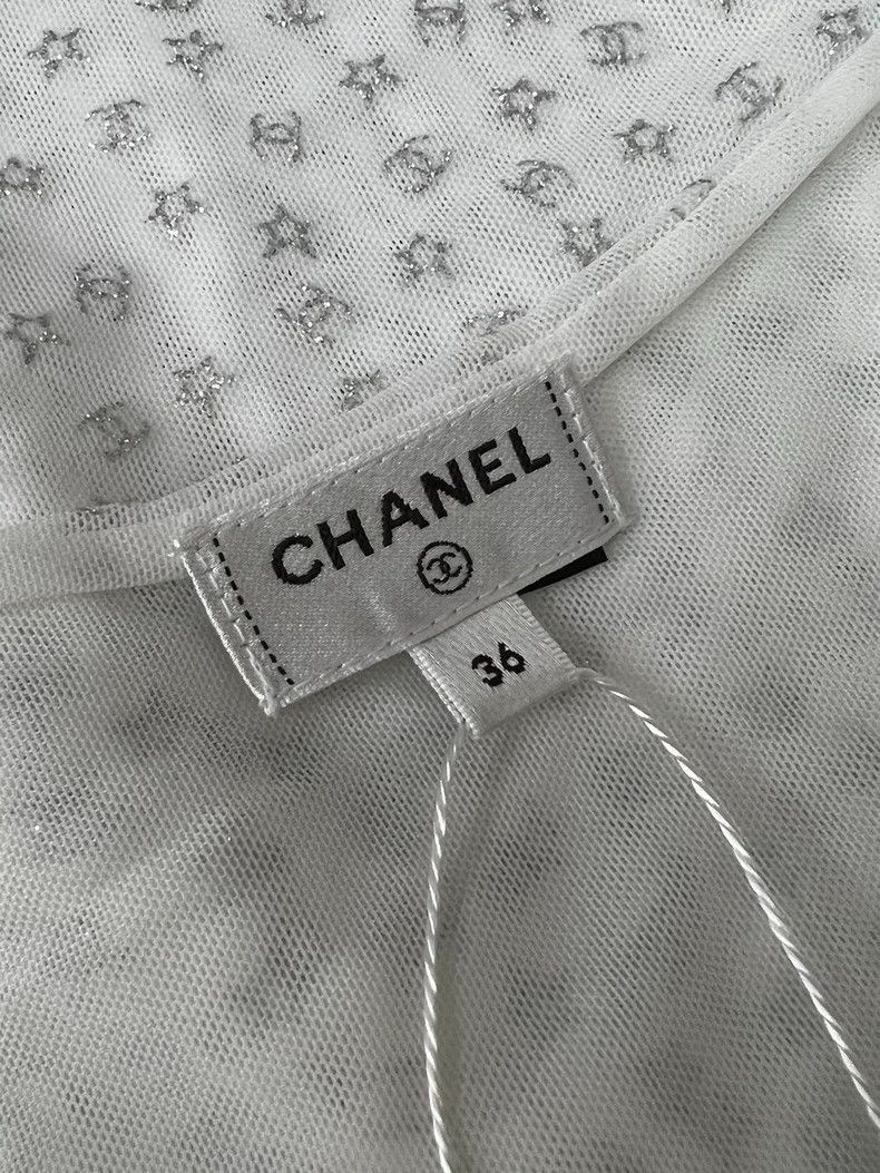 Chanel Chanel White full logo suspender vest Size XS / US 0-2 / IT 36-38 - 4 Thumbnail