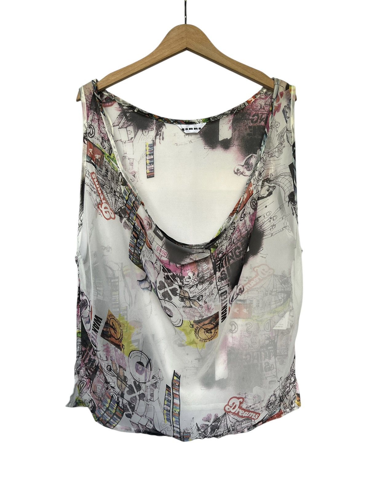 Comme des Garcons × Japanese Brand × gomme Gomme Homme Graffiti Art Printed Sleeveless Blouse Size M / US 6-8 / IT 42-44 - 1 Thumbnail