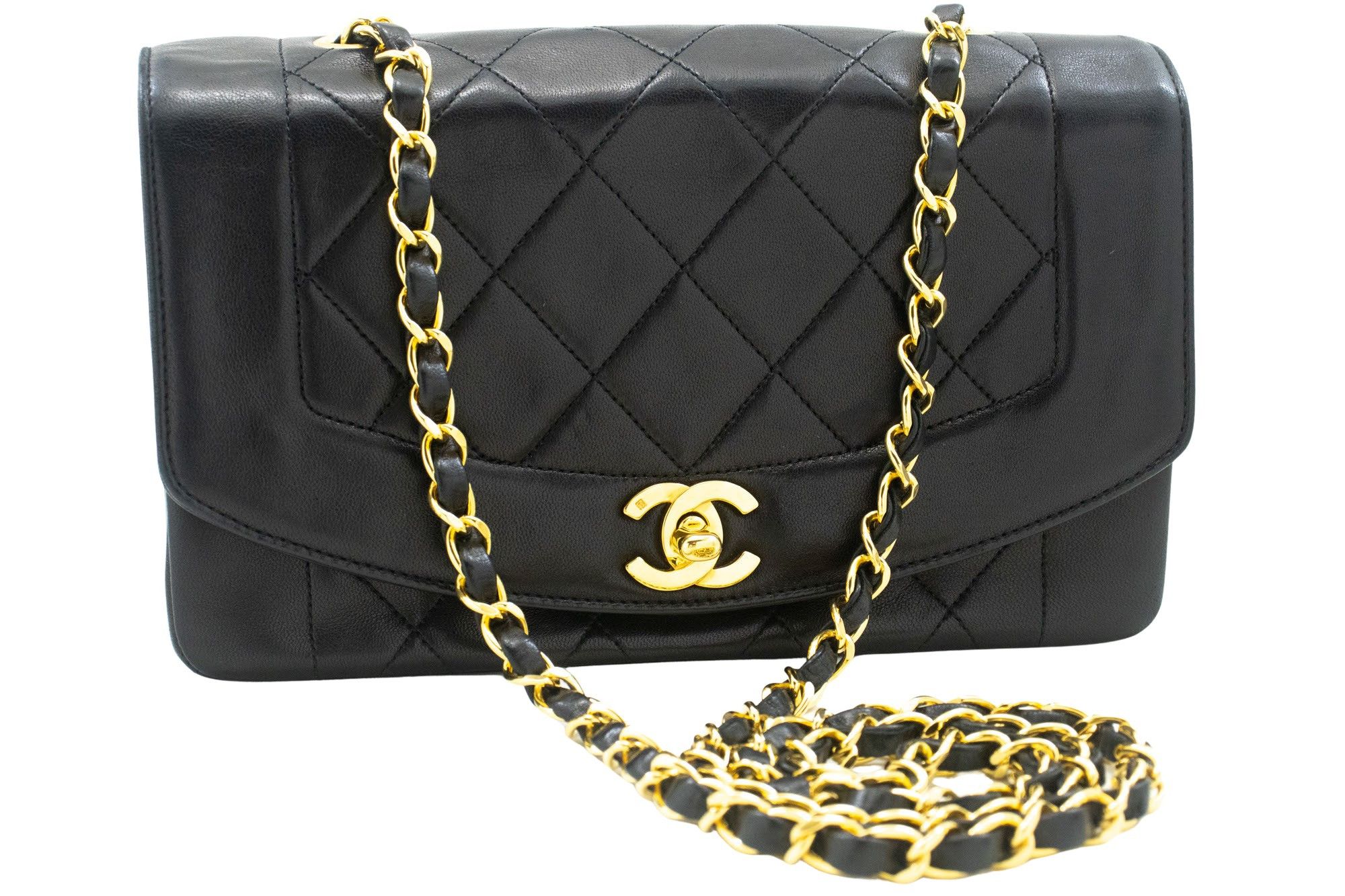 Chanel Diana Black Leather Shoulder Bag (Pre-Owned) Size ONE SIZE - 1 Thumbnail