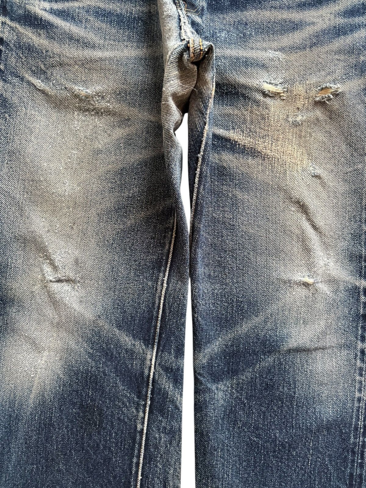 Japanese Brand × The Flat Head Vintage Flat Head Selvedge Mud Wash Distress Rip Baggy Jean Size US 32 / EU 48 - 5 Thumbnail