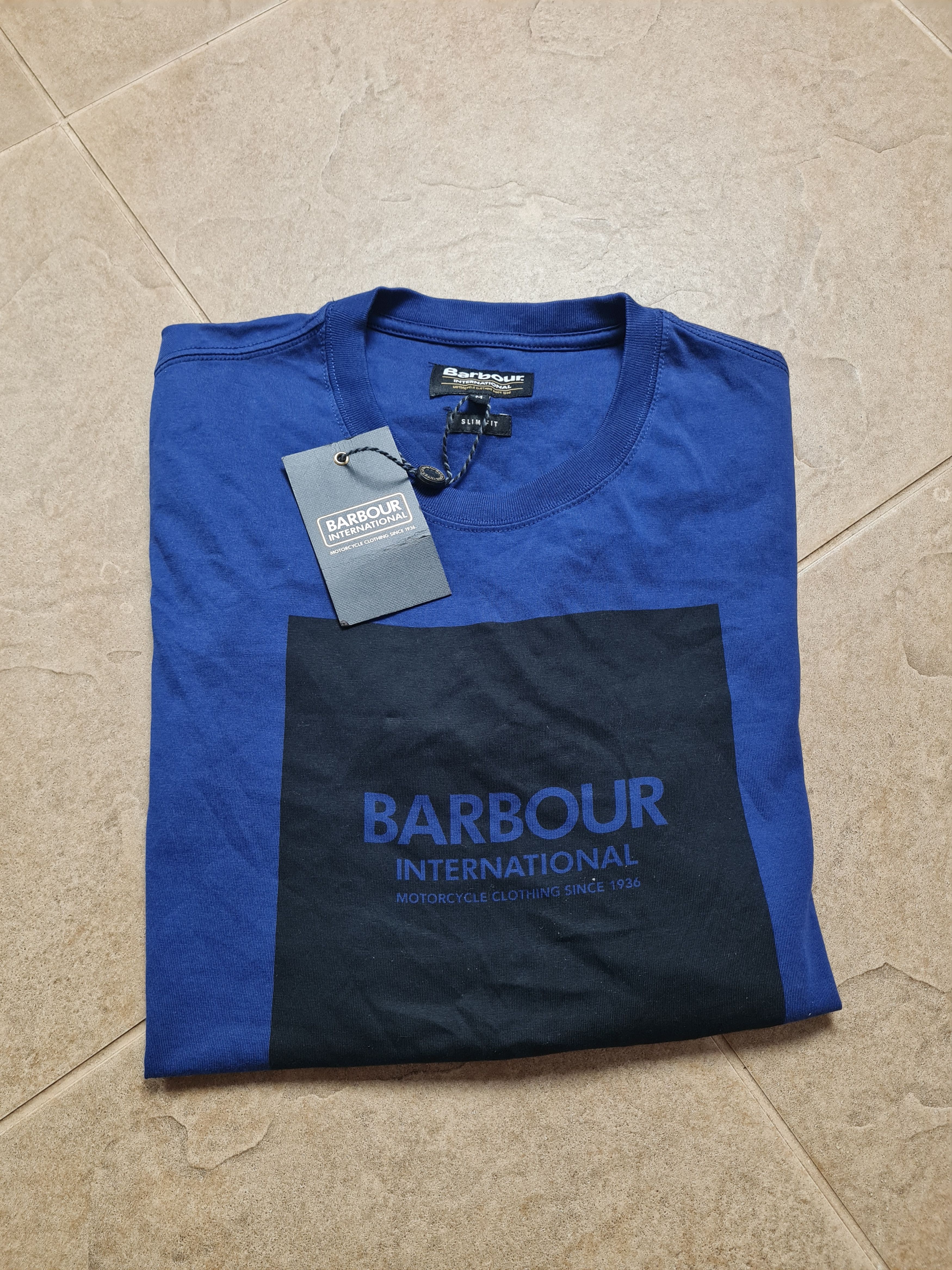 Barbour T-shirts Big Logo Barbour International mens shirt Blue M Size US M / EU 48-50 / 2 - 7 Thumbnail