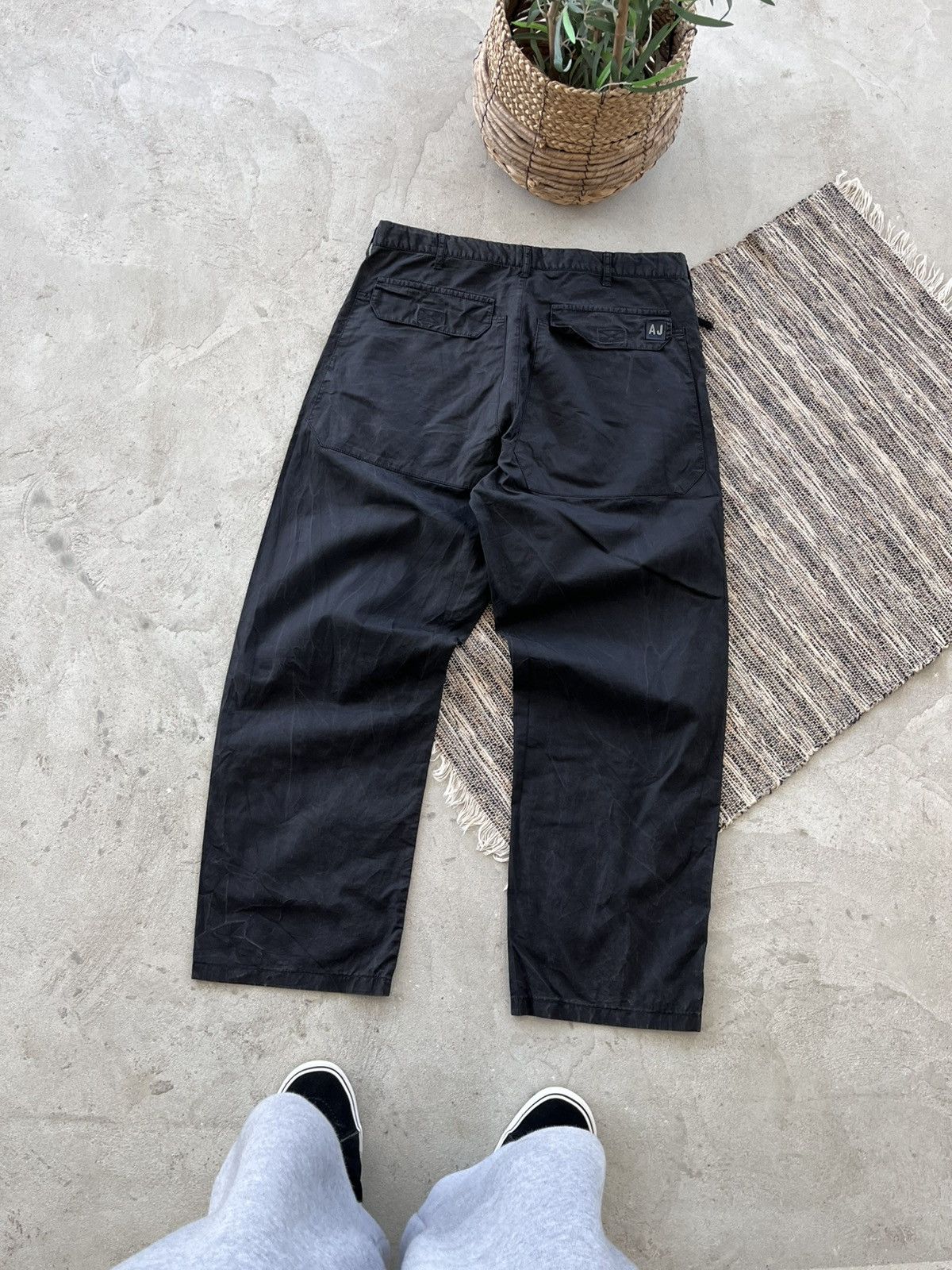Armani Vintage Armani Black Jeans 36 Wide Fit Waxed Style Luxury Size US 36 / EU 52 - 1 Thumbnail
