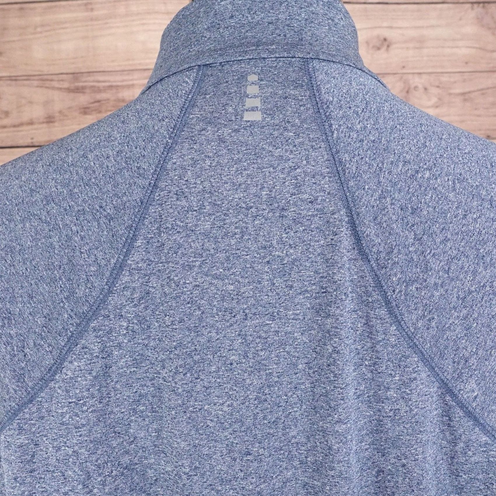 Lands' End Lands' End Mens Large Blue Heather Quarter-Zip Performance Pullover Knit Size US L / EU 52-54 / 3 - 5 Thumbnail