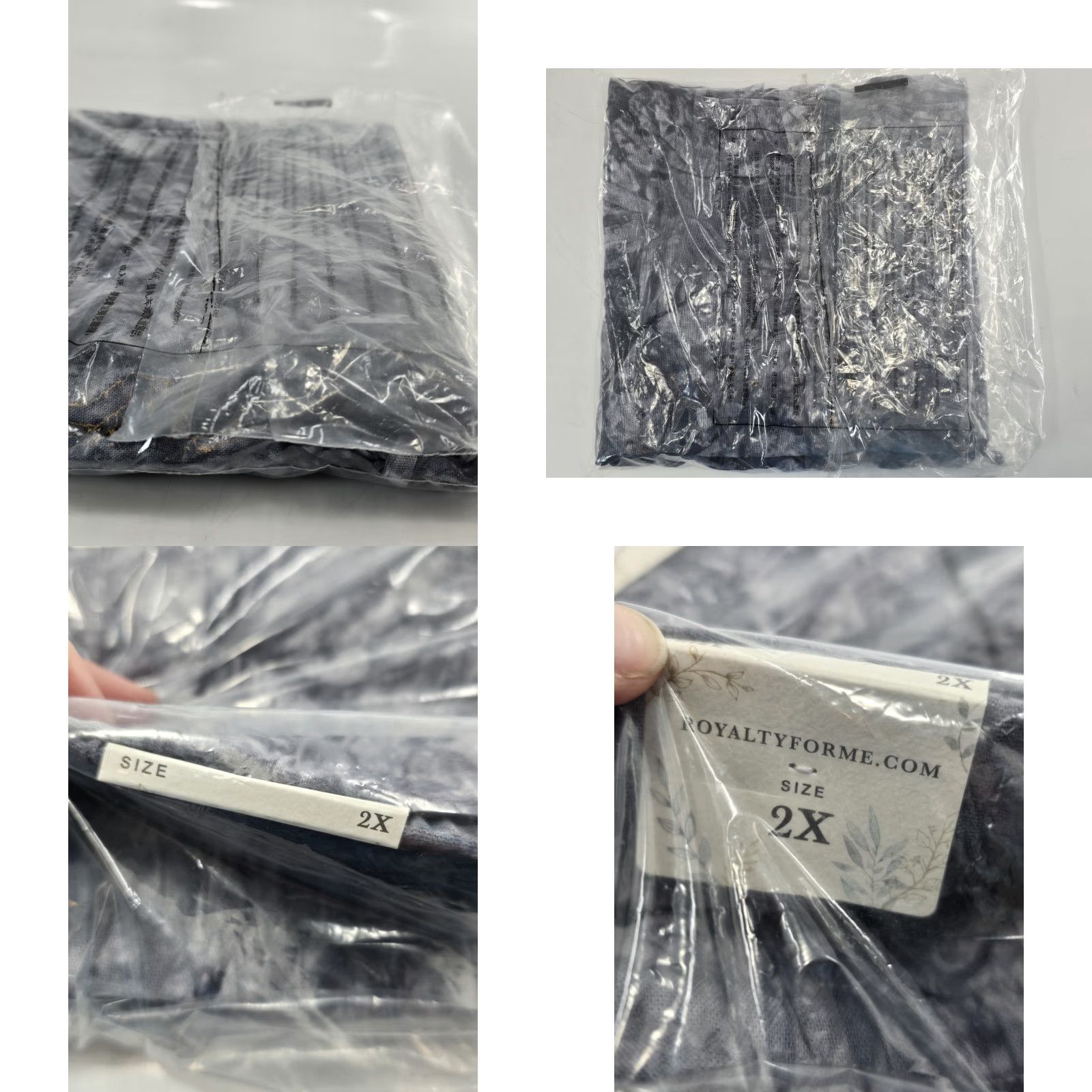 Vintage Royalty for Me NWT Women’s Linen Button Hem Flood Pants - Charcoal Tie Dye 2X - Plus Size 52% Linen 48% Viscose Size 40" / US 18 - 8 Thumbnail