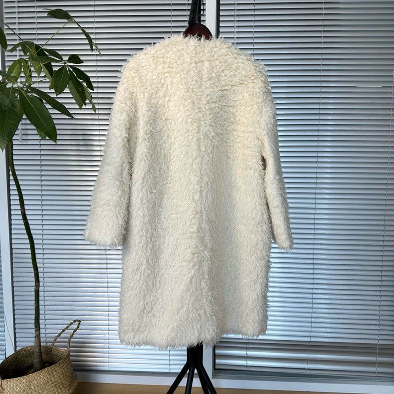 Max Mara Max Mara Women's Round Neck Midi White Coat Size M / US 6-8 / IT 42-44 - 5 Thumbnail