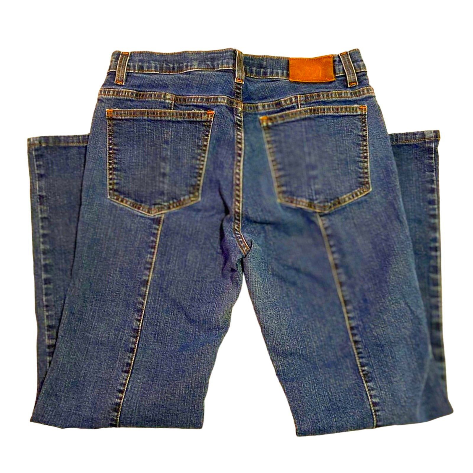 DKNY DKNY Jeans - Straight/Wide Leg Dark Denim Size 8 Size 30" / US 8 / IT 44 - 2 Thumbnail
