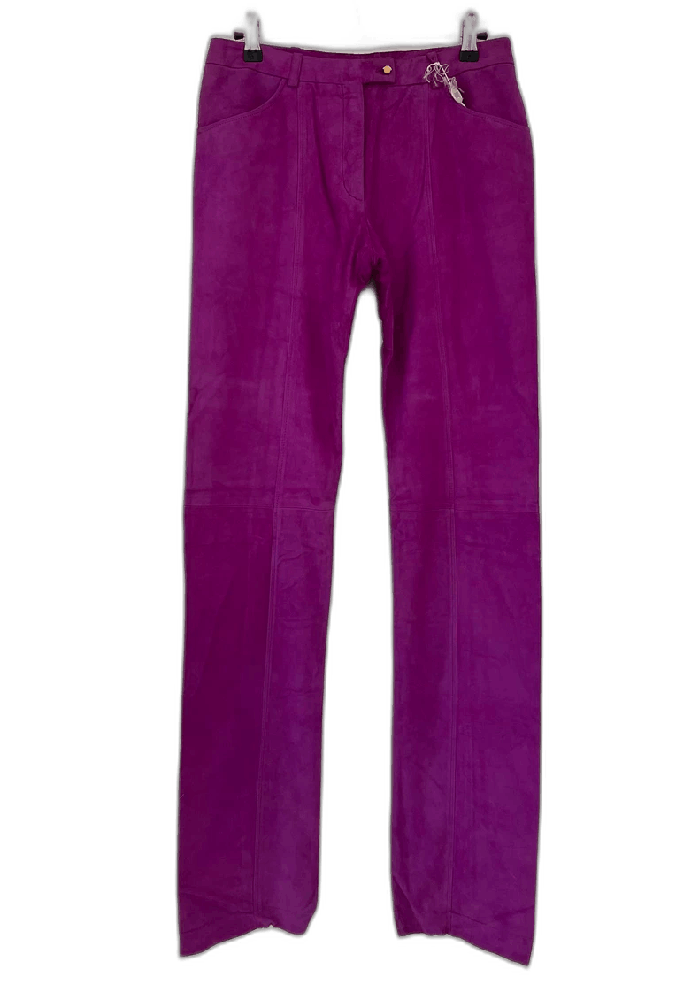Versace Gianni Versace Purple Leather Pants Size 40" / US 18 - 1 Thumbnail