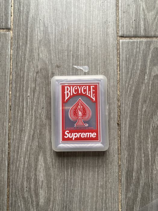 Supreme bicycle clear playing cards sale red