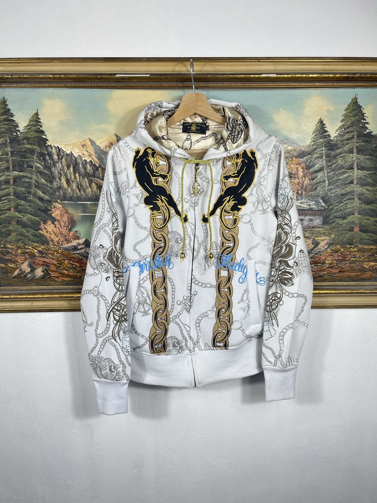 Christian Audigier Retro 00s Hoodie With Crystals Affliction