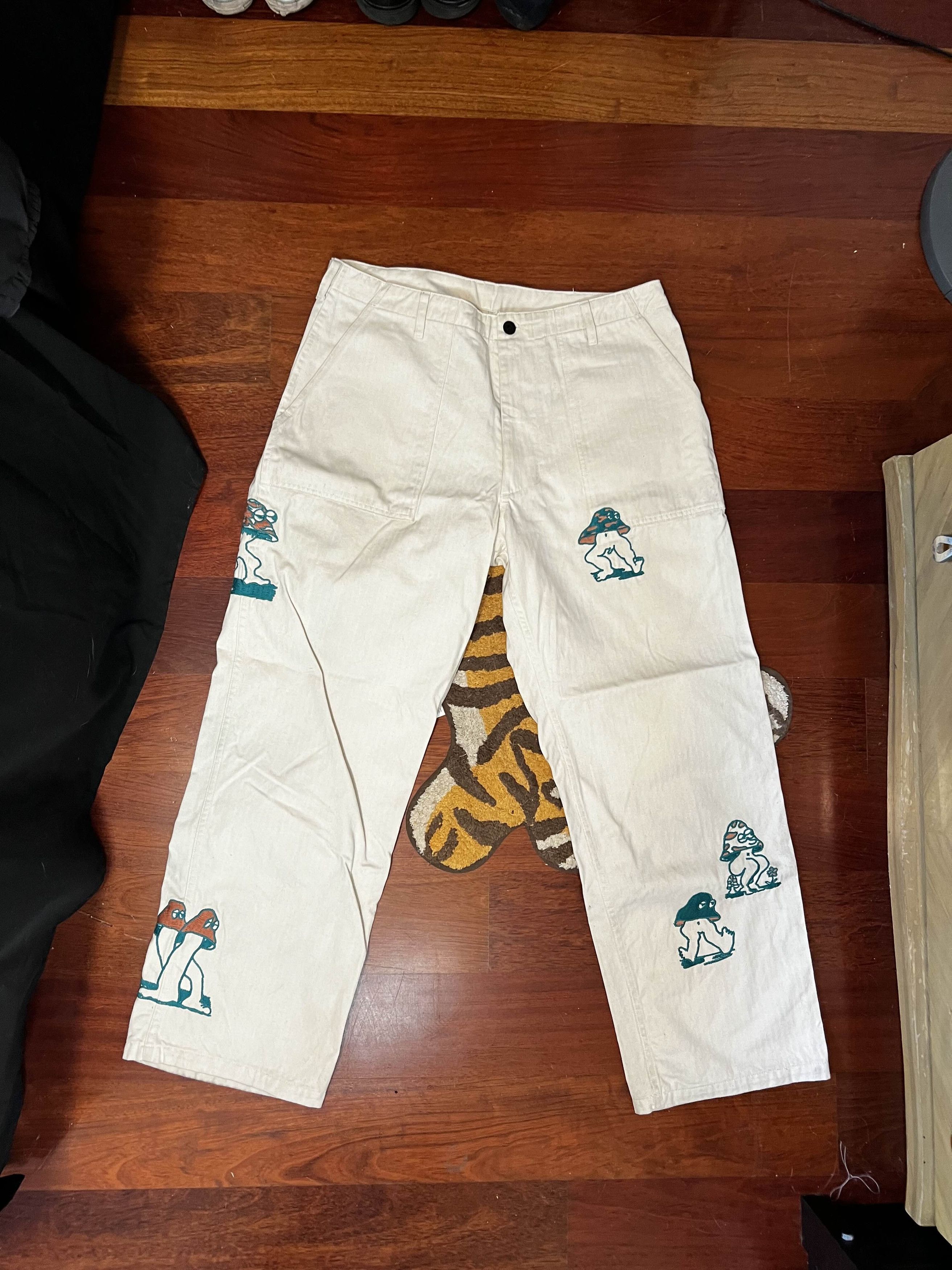 Brain Dead Brain Dead Mushroom Embroidery Herringbone Military Pants Size US 36 / EU 52 - 1 Thumbnail