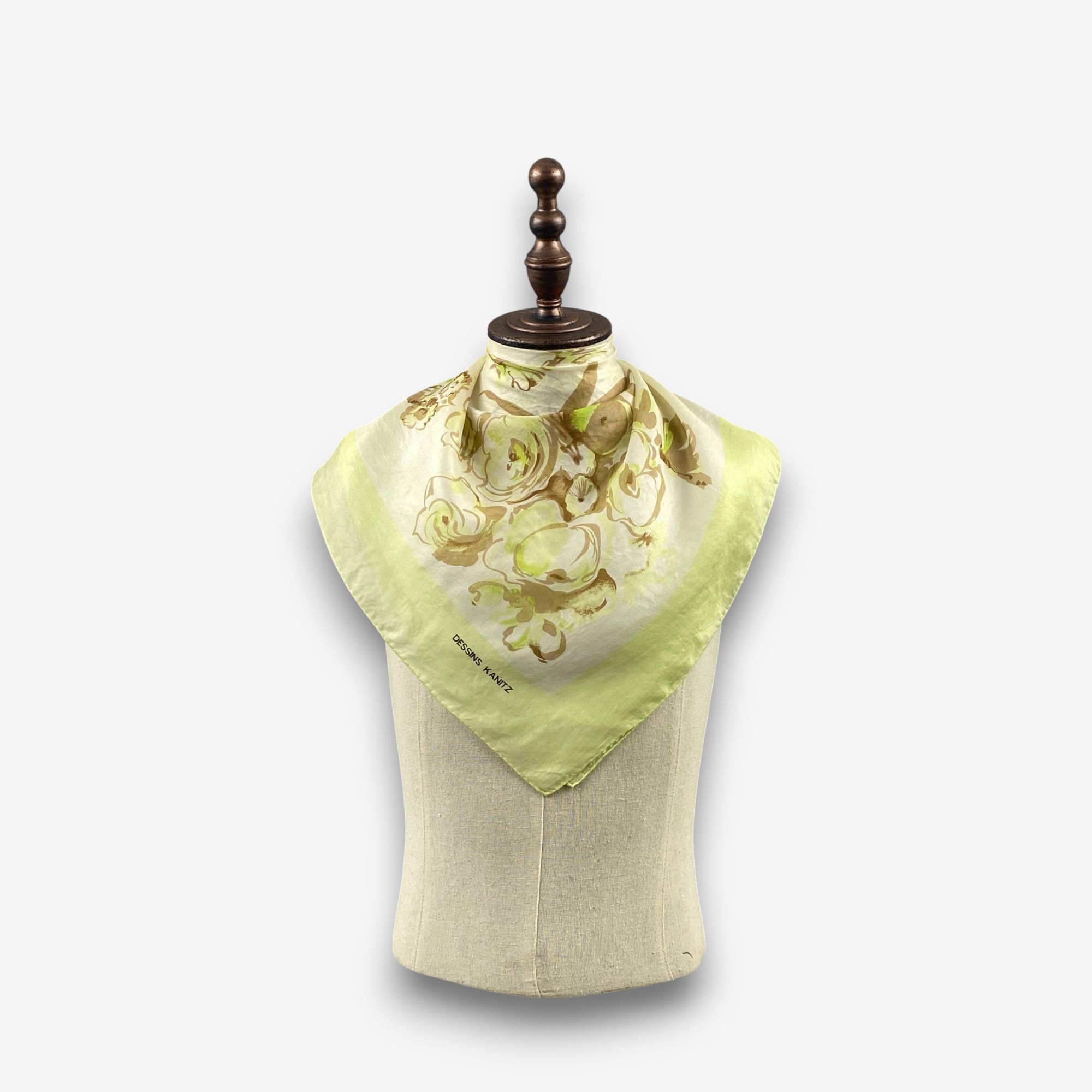 Japanese Brand Vintage Dessins Kanitz SILK Scarf Twill Stole Wraps Scarves Size ONE SIZE - 1 Thumbnail