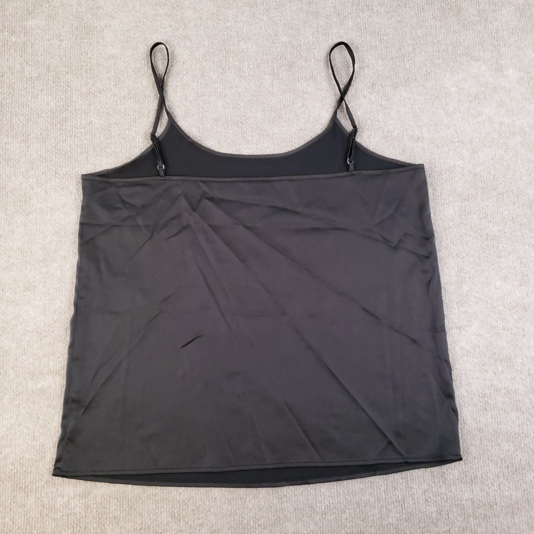J.McLaughlin J. McLaughlin Camisole Tank Medium Black Satin Basic Classic Stretch Women Size M / US 6-8 / IT 42-44 - 7 Thumbnail