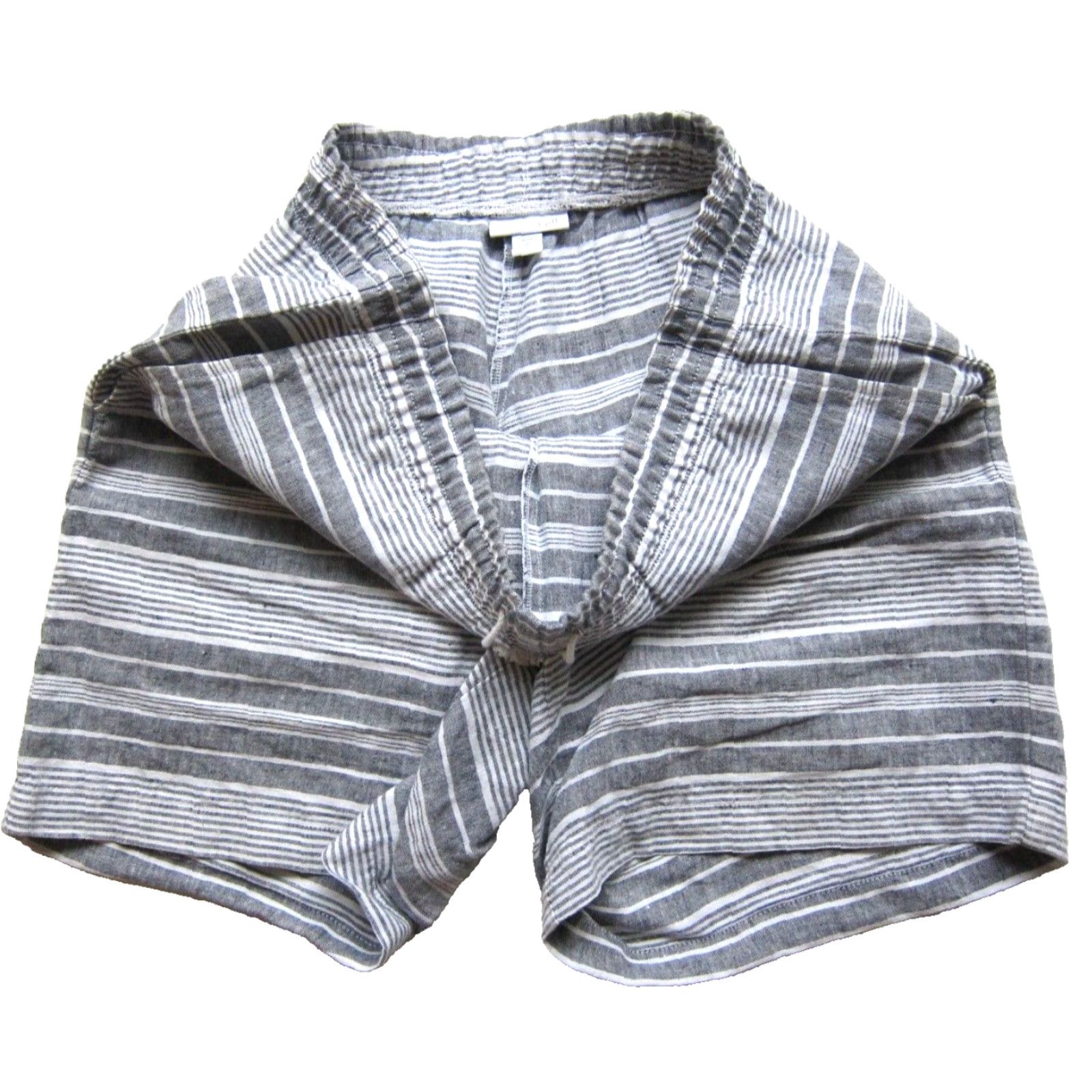 J. Jill J.Jill Love 100% Linen Grey White Stripe Pocket Chino Shorts Small Shirt Womens Size 28" / US 6 / IT 42 - 4 Thumbnail