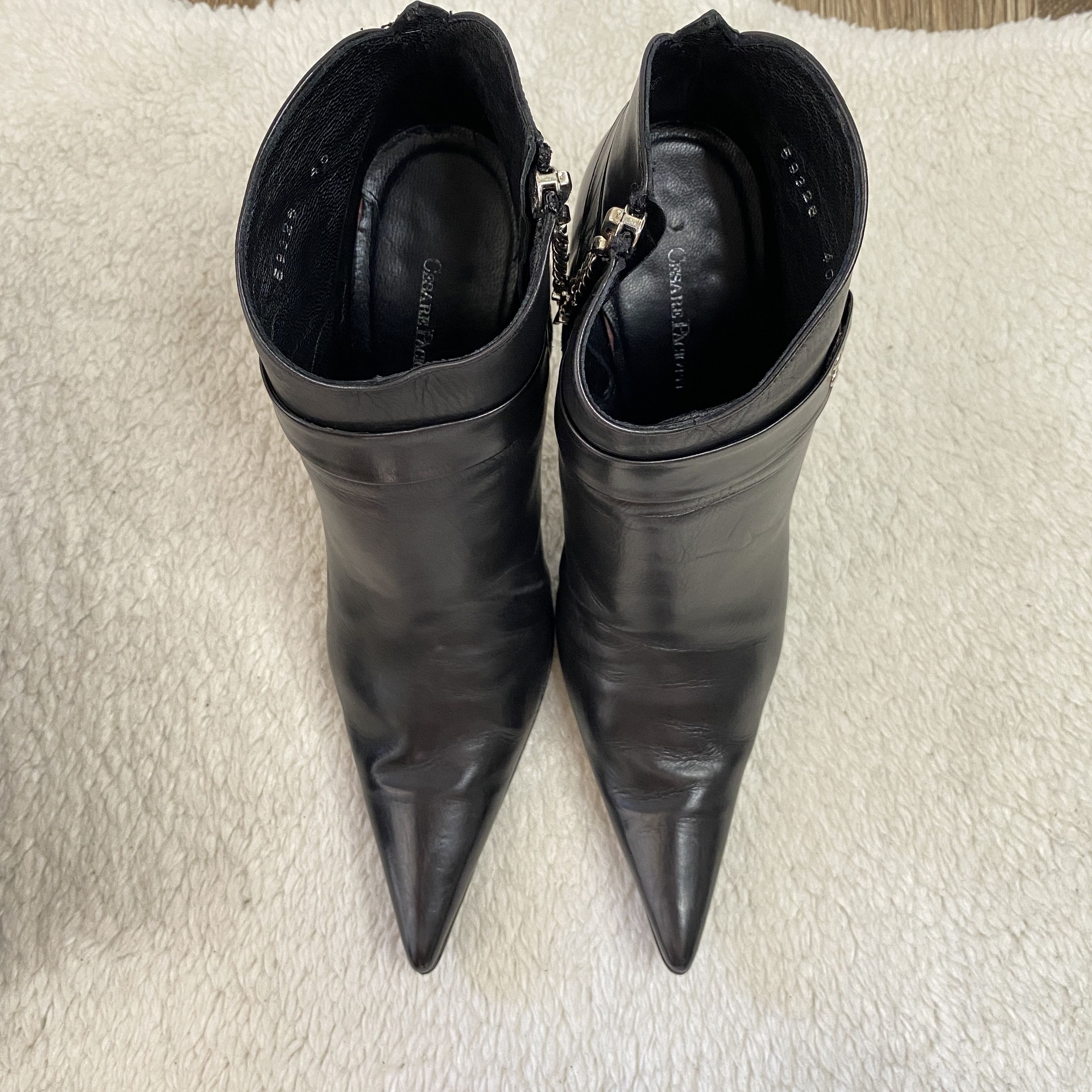 Other Cesare Paciotti Baby Lux Rare Black Leather Ankle Boots Size US 9.5 / IT 39.5 - 13 Thumbnail