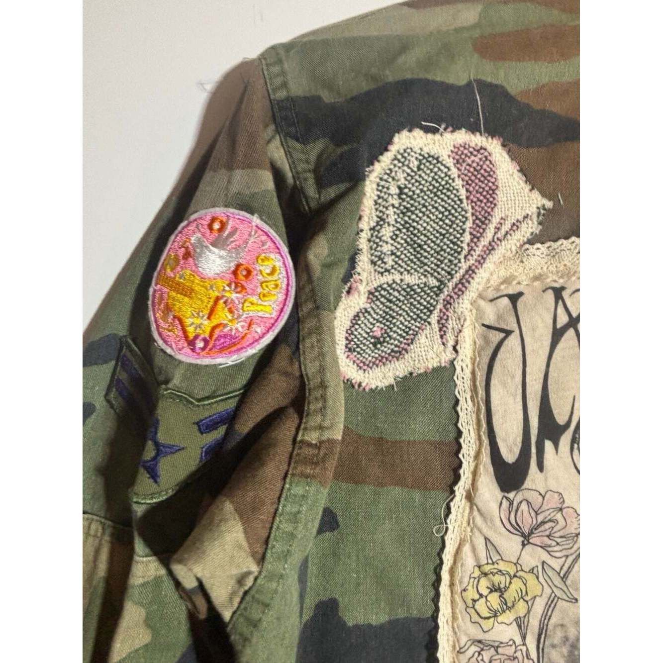 Other Reworked Janice Joplin tapestry Army Jacket – Size M / US 6-8 / IT 42-44 - 7 Thumbnail