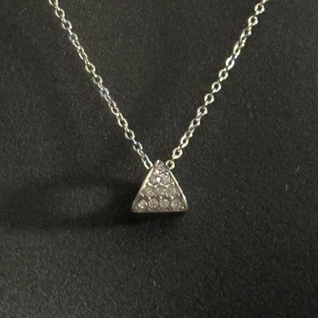 Other Silver tone pave triangle pendant necklace Size ONE SIZE - 6 Thumbnail