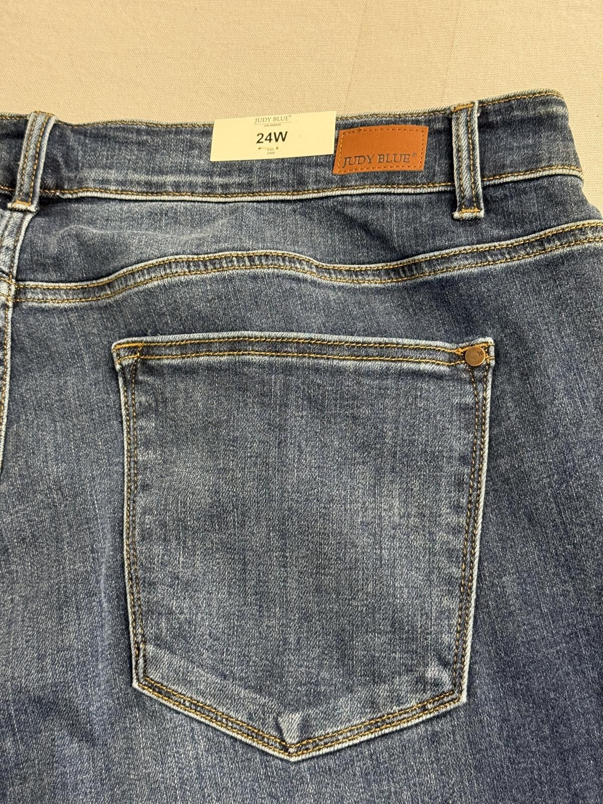 Other Judy Blue Jean Mid-Rise Skinny with Handsanding NWT Size 24W Size 42" / US 20 - 6 Thumbnail